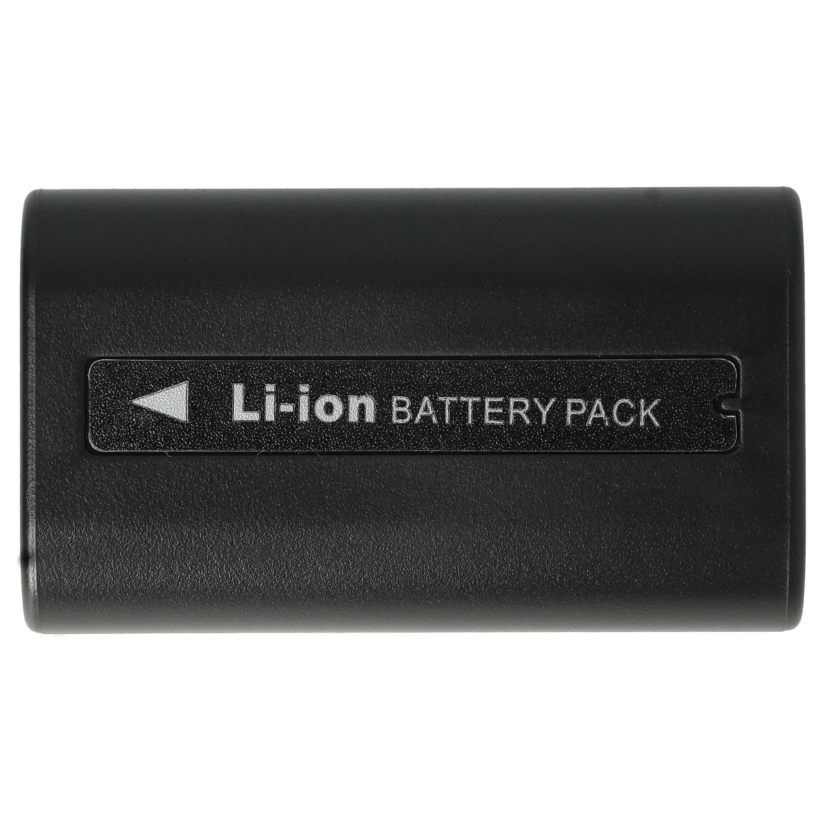 Ein schwarzes Li-Ionen-Akkupack ist abgebildet. Auf dem Pack steht 'Li-ion BATTERY PACK' mit einem Dreieckssymbol.