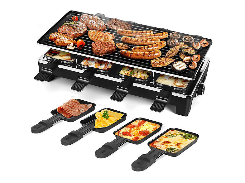 SROSS Elektrischer Grill,1500W,36 x 22cm Grillfläche Tischgrill, Black (1500 Watt)