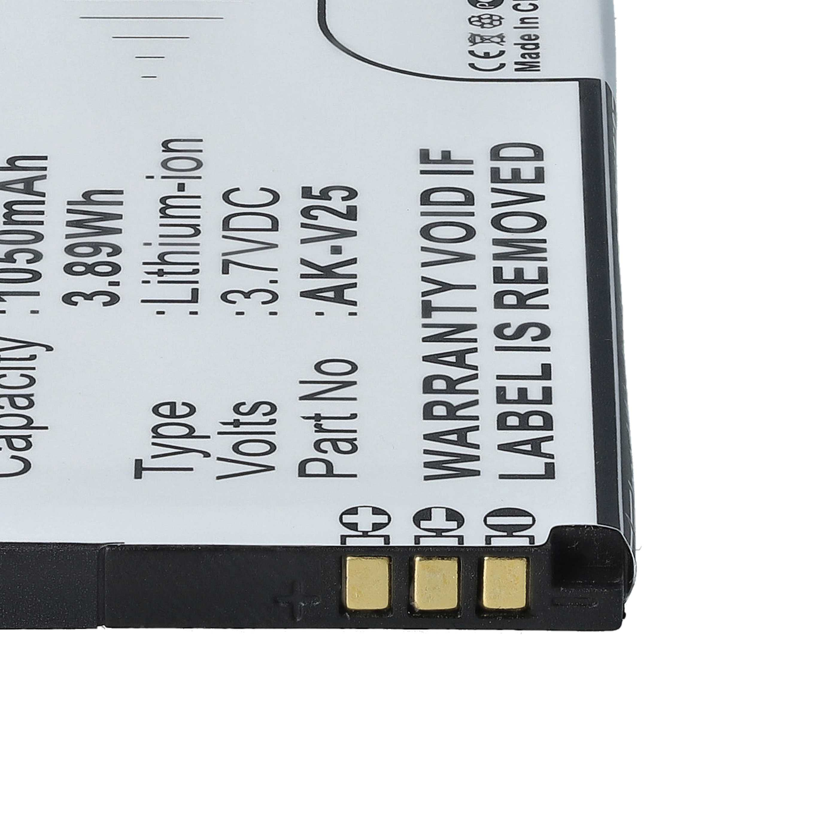 Nahaufnahme einer Batterie. Informationen umfassen Kapazität, Spannung, Typ und Teilenummer. Außerdem steht dort: Garantie erlischt bei Entfernung des Etiketts.