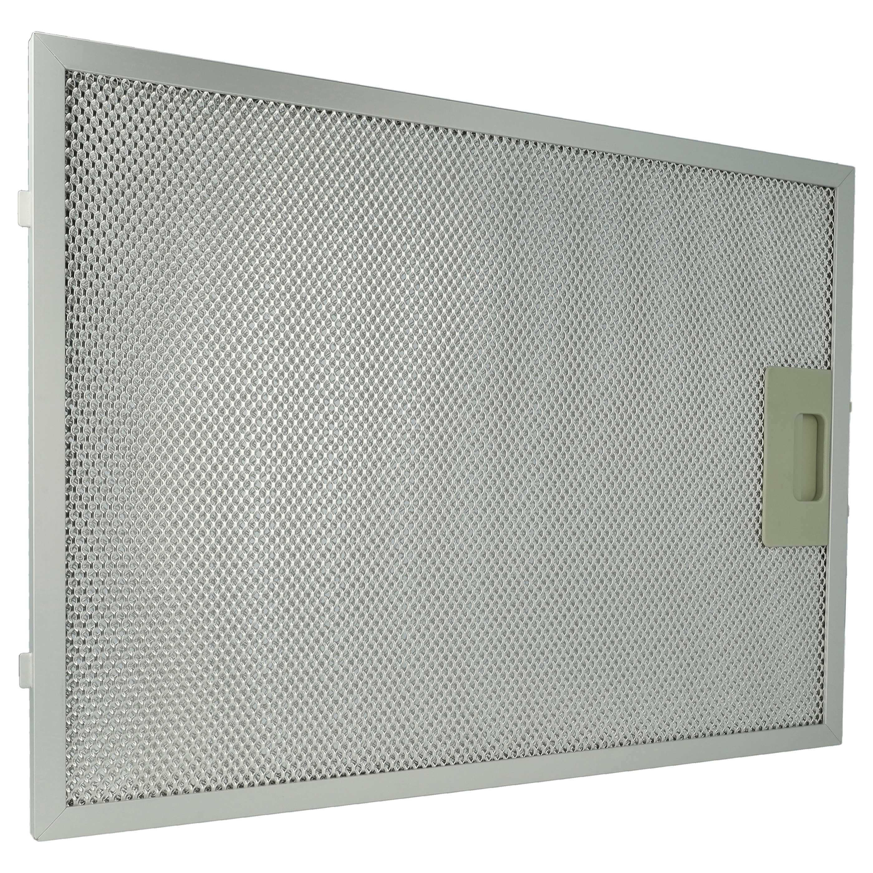 Ein rechteckiger Metallgitterfilter mit Griff. Das Gitter ist fein und der Rahmen silbern.