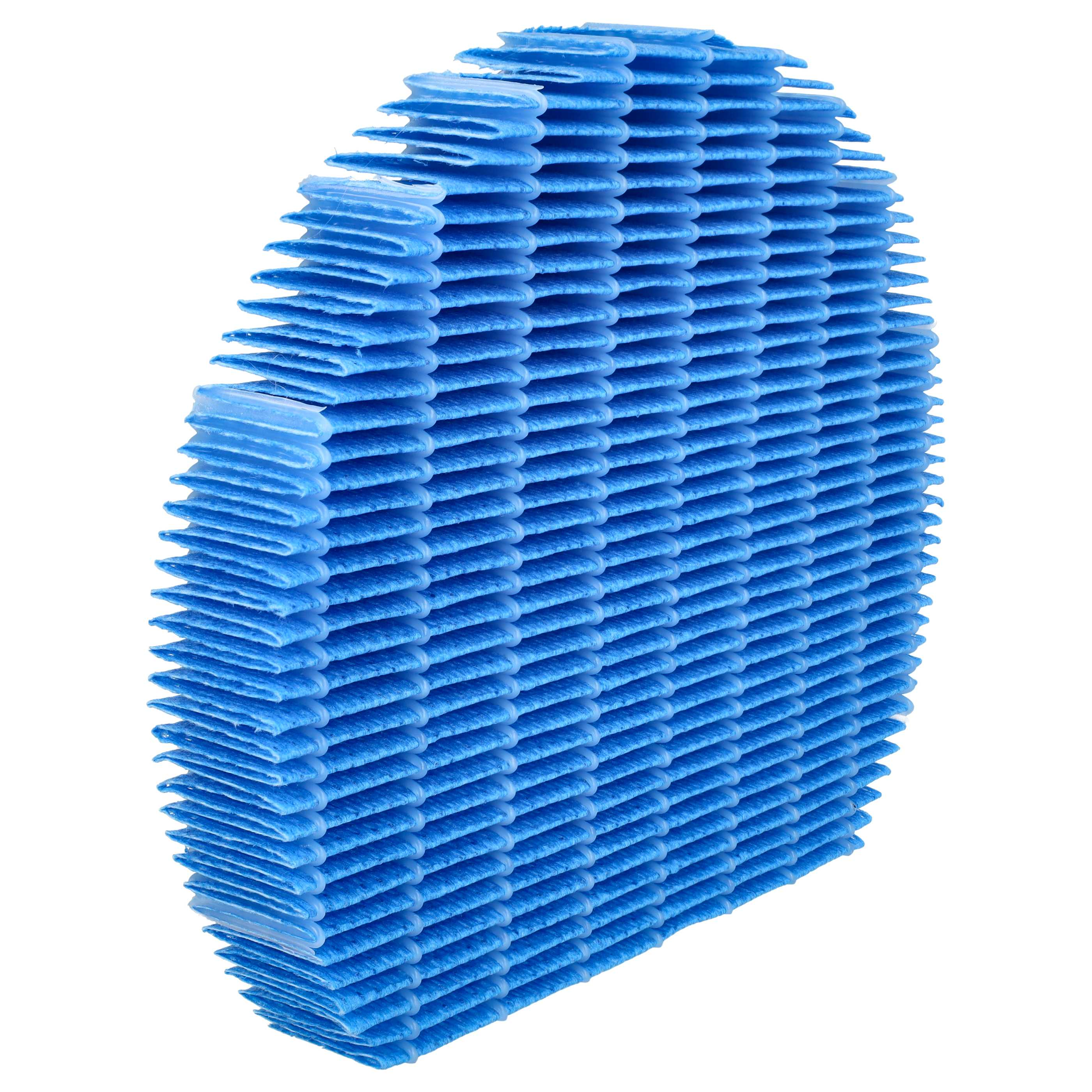 Ein blaues, kreisförmiges, geschichtetes Objekt mit vielen dünnen Rippen. Es ist vor weißem Hintergrund platziert.