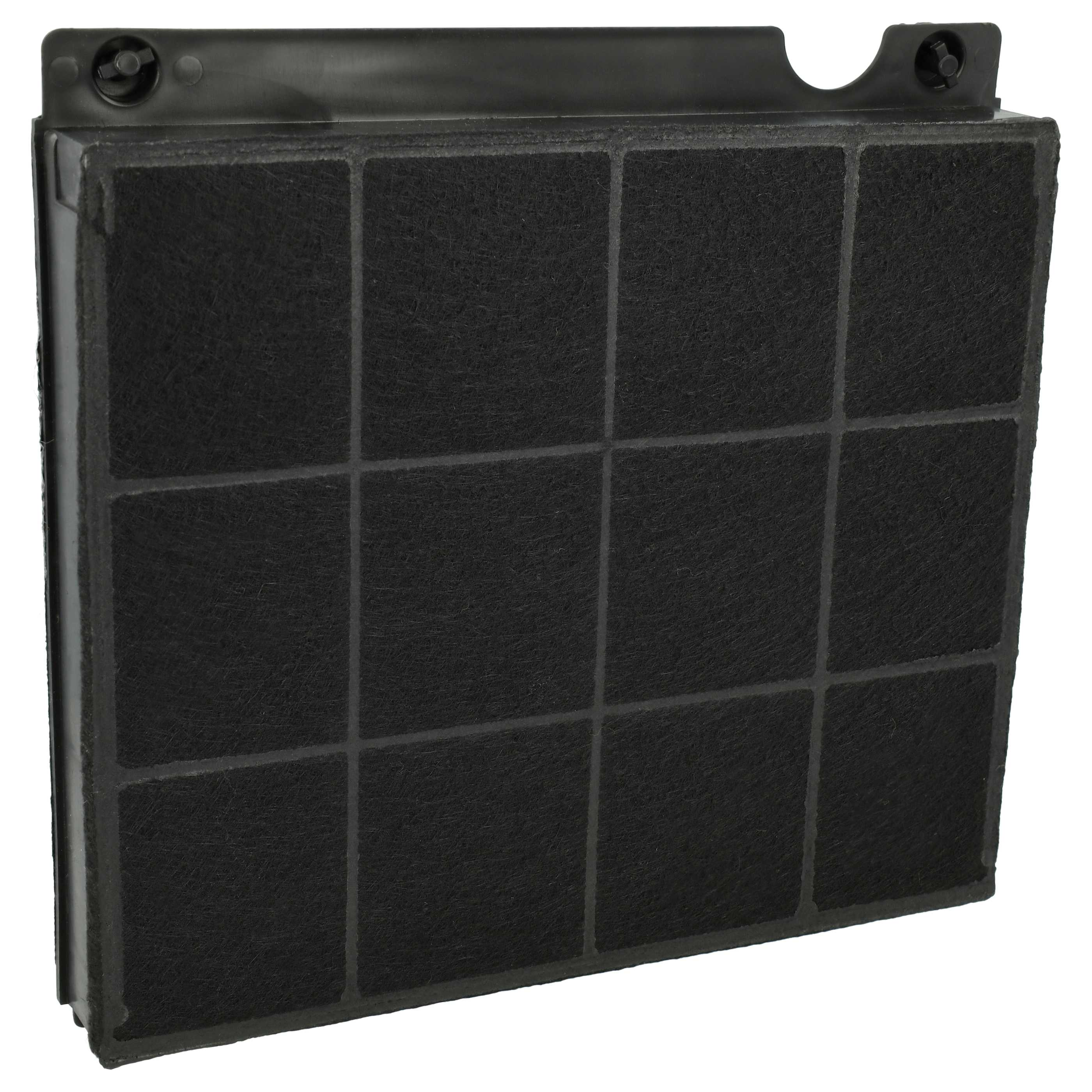 Ein schwarzer Luftfilter mit Gittermuster. Der Filter ist rechteckig mit dunkler, poröser Oberfläche.