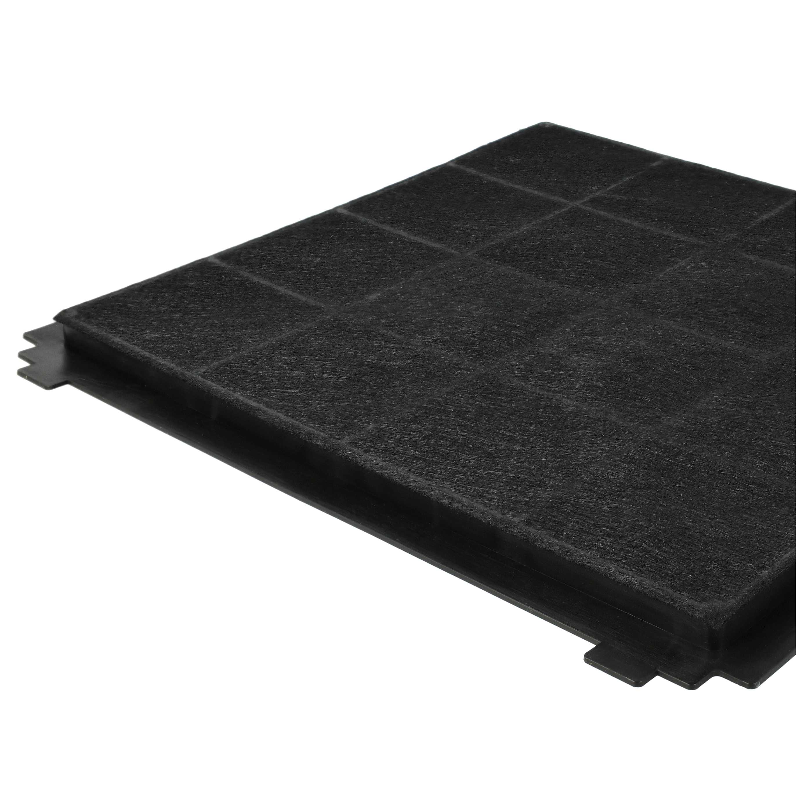Ein schwarzer rechteckiger Luftfilter mit einem Rastermuster. Der Filter befindet sich auf weißem Hintergrund und ist abgewinkelt.