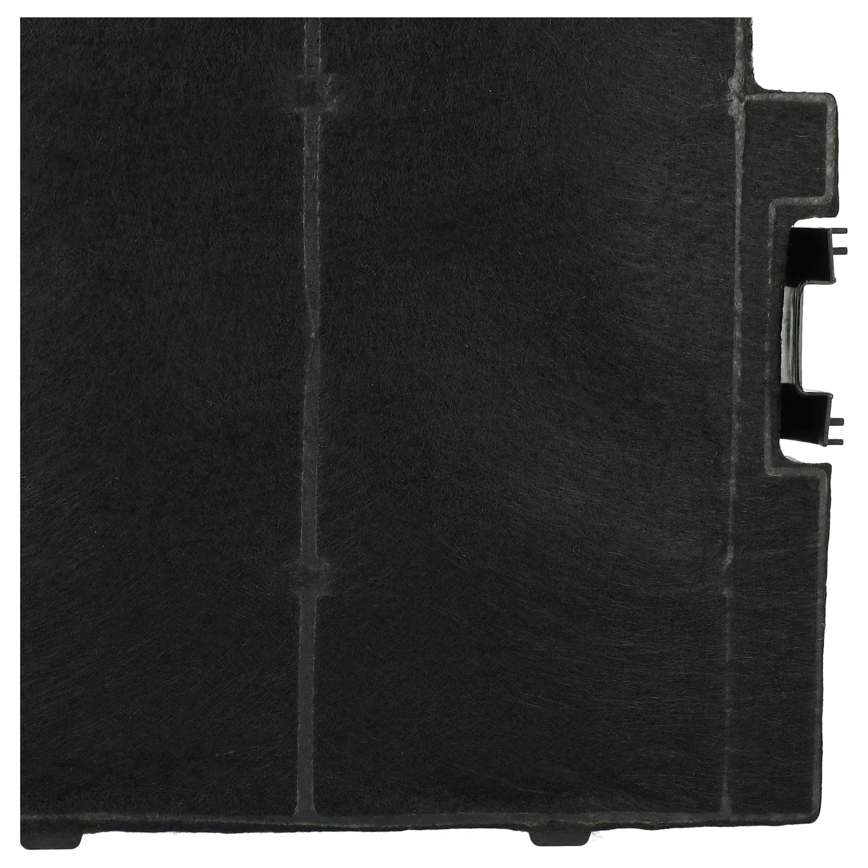 Ein schwarzer Luftfilter, rechteckig mit strukturierter Oberfläche, mit vertikalen und horizontalen Markierungen und einem strukturierten Rand.