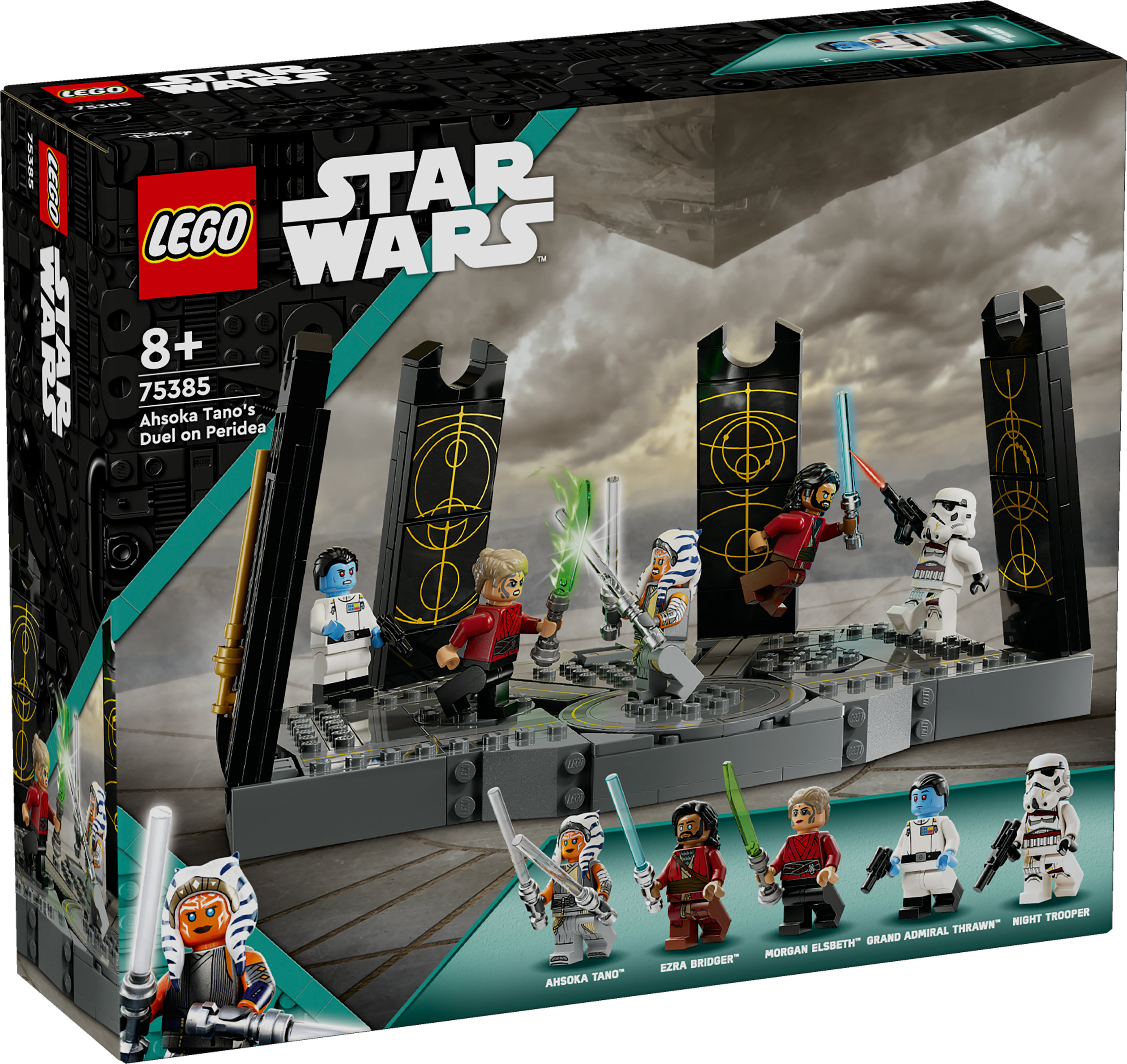 Scatola del set Lego Star Wars. Presenta le minifigure di Ahsoka Tano, Ezra Bridger, Morgan Elsbeth, Grand Admiral Thrawn e Night Trooper.