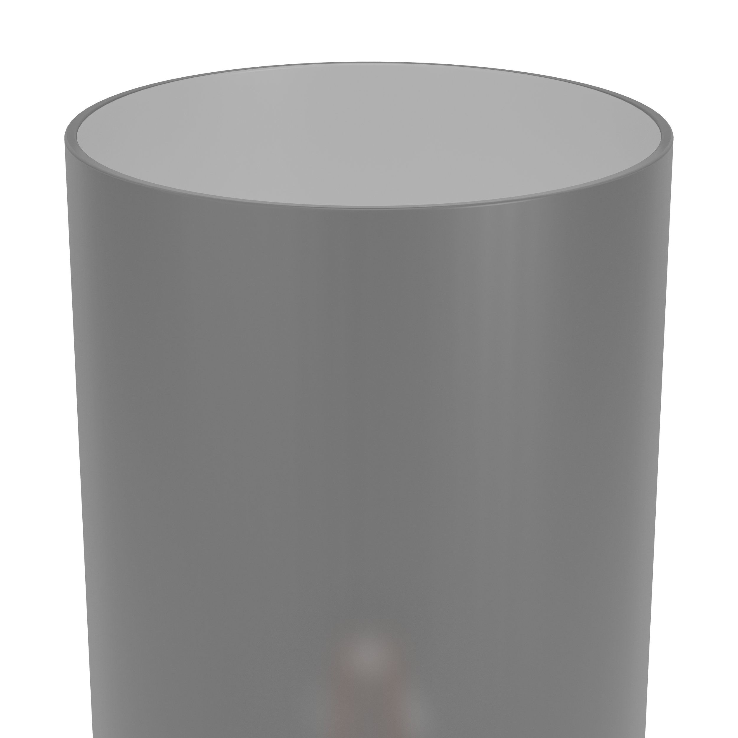 Zylinderförmige Form auf weißem Hintergrund. Der Zylinder ist grauschattiert, mit hellem Grauton oben.
