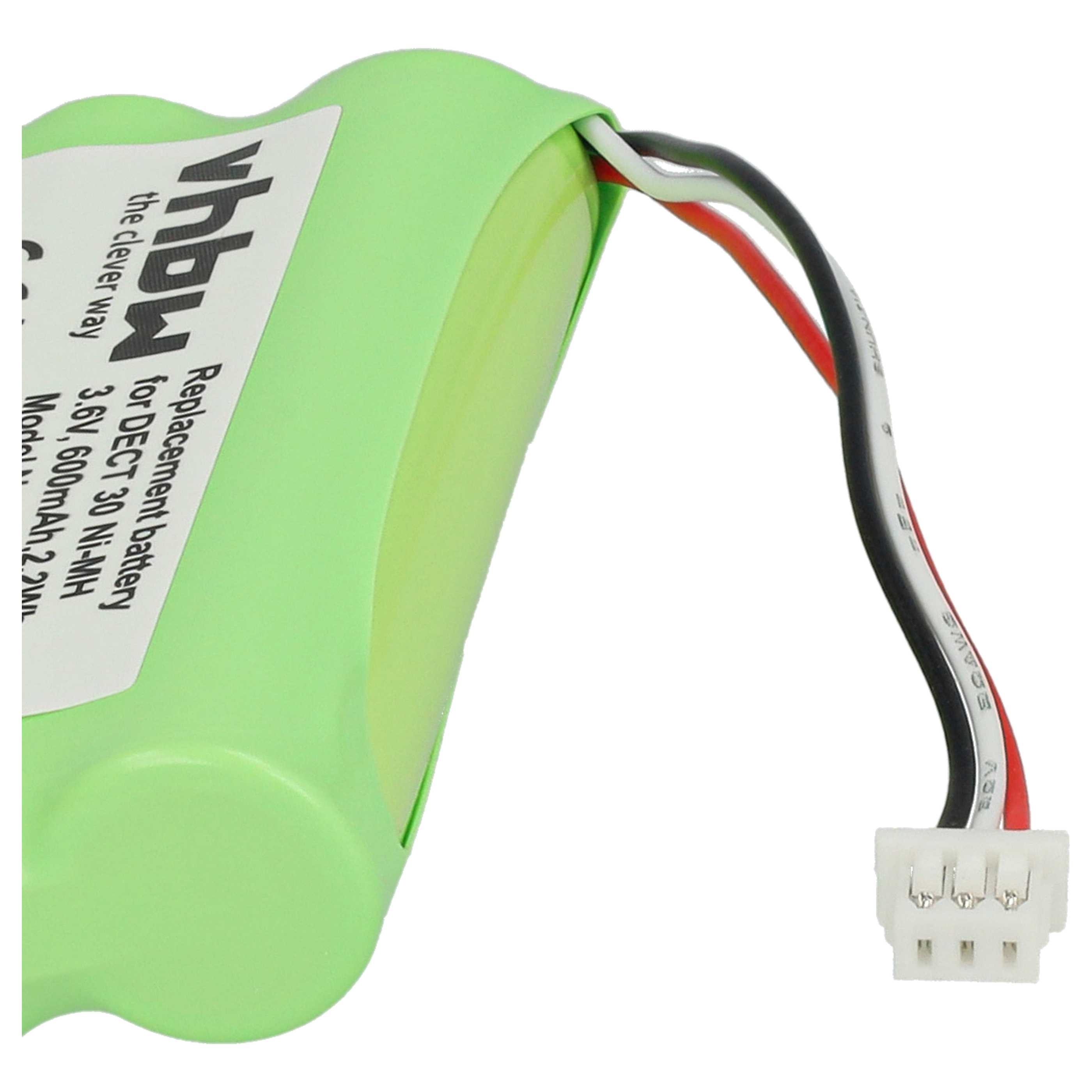 Ein hellgrüner Ersatzakku mit Drähten und einem Stecker. Der Akku hat ein Etikett mit Text.