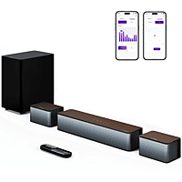 MediaMarkt ULTIMEA Poseidon D50 - 5.1 Sound Systeem met 5,25" Draadloze Subwoofer, APP-Bediening Soundbar Zwart aanbieding