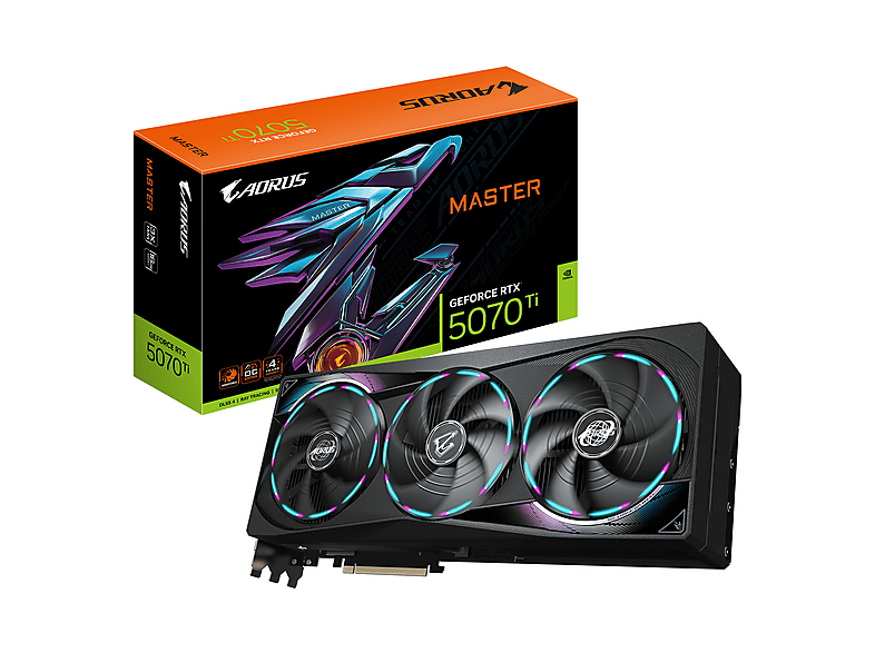 GIGABYTE RTX 5070 Ti 16GB Aorus Master GDDR7 3Fan (NVIDIA, Grafikkarte)