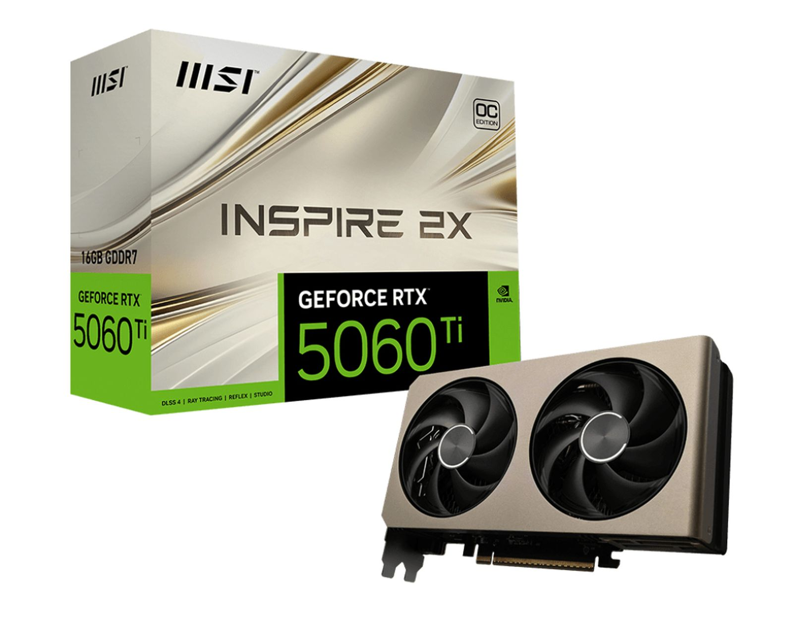 MSI 16G INSPIRE 2X OC GDDR7 128 Bit DLSS 4 GeForce RTX™ 5060 Ti 16 GB Grafik Kart