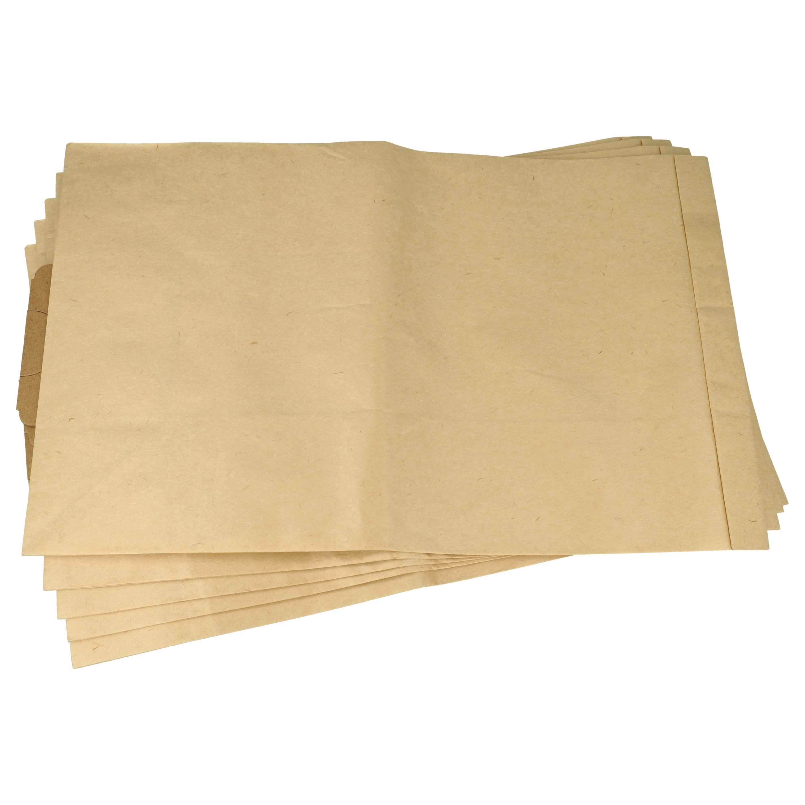 Ein Stapel hellbrauner Papierbögen auf weißem Hintergrund. Die Blätter überlappen sich leicht.