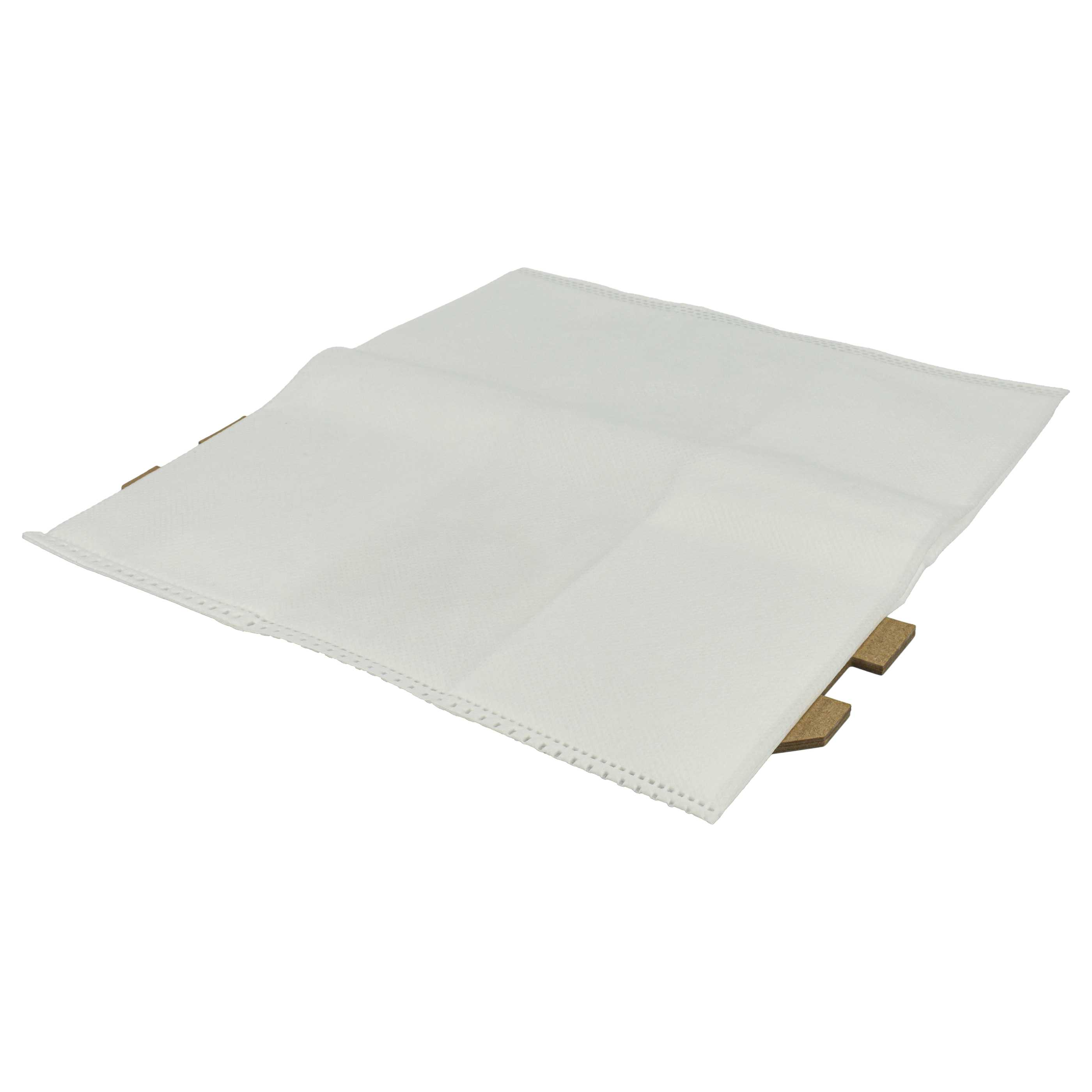 Ein weißer, rechteckiger Filter mit leicht erhöhtem Mittelteil, gestützt von Holzstücken, vor weißem Hintergrund.