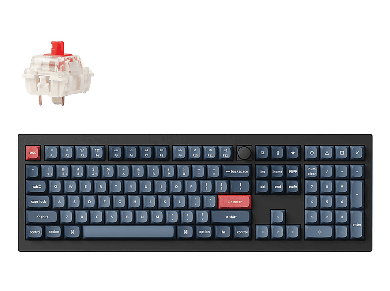 KEYCHRON V6 Max RGB Full Size Mekanik Red Switch 2.4 GHz İngilizce Kablosuz Klavye Siyah