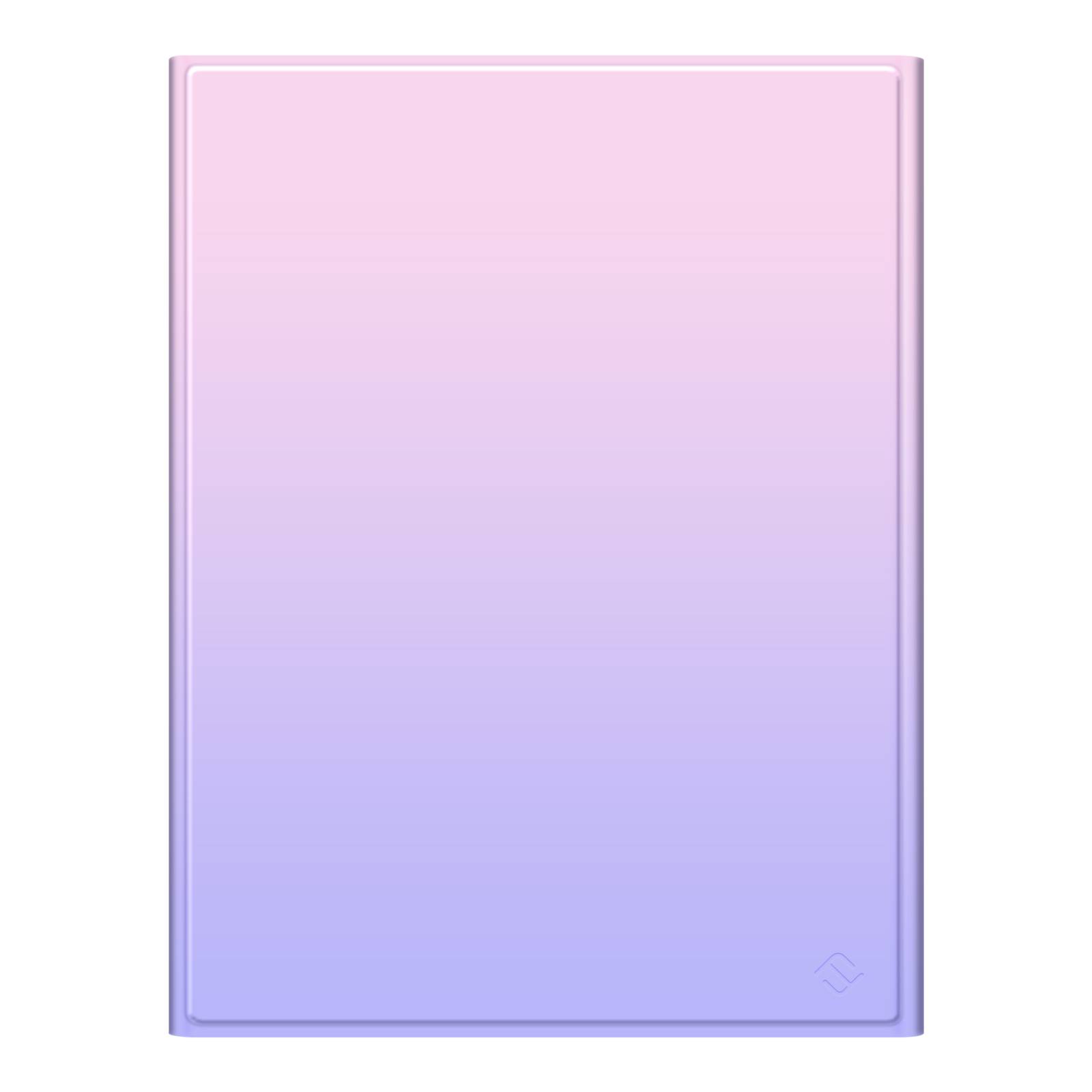 Ein rechteckiges Objekt mit Farbverlauf. Die Oberseite ist rosa und verblasst unten zu Lila. Weißer Hintergrund.