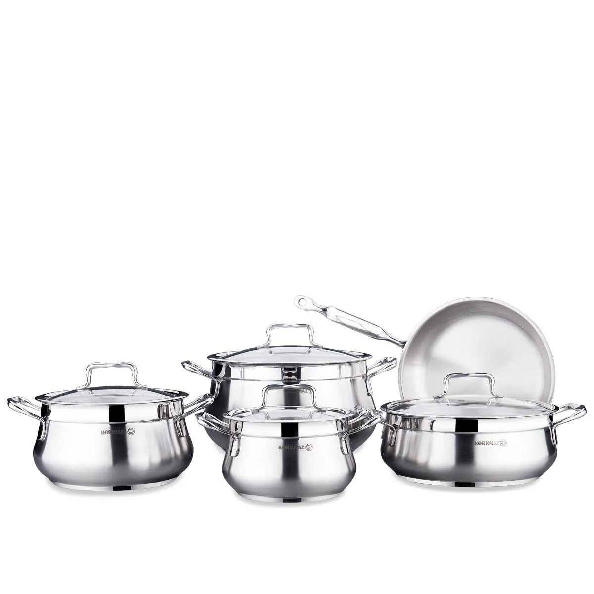 KORKMAZ A1959 Estima 9 Parça Tencere Seti Gümüş