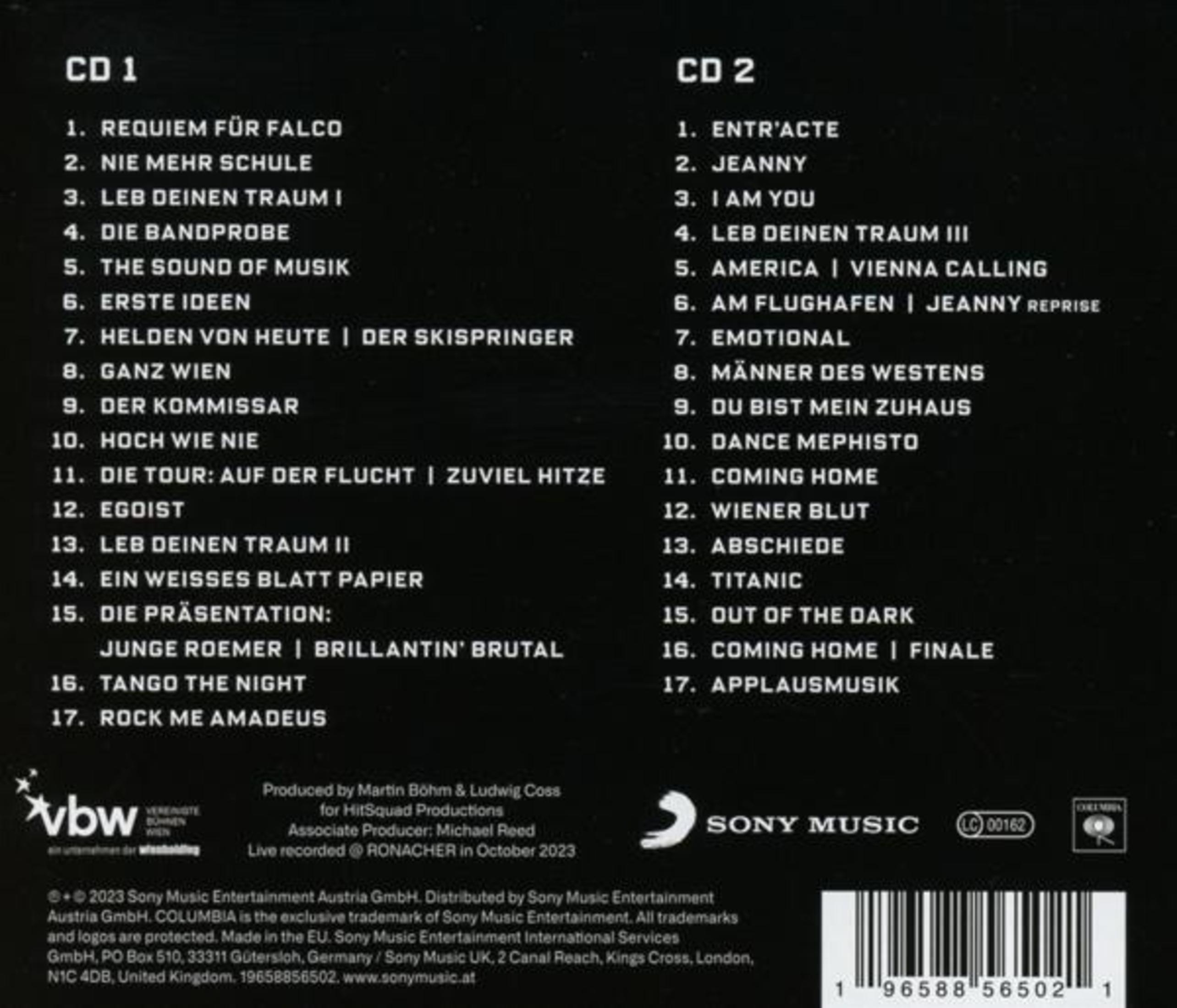Albumcover mit Titellisten für CD1 und CD2. Enthält das Sony Music Logo und einen Barcode.