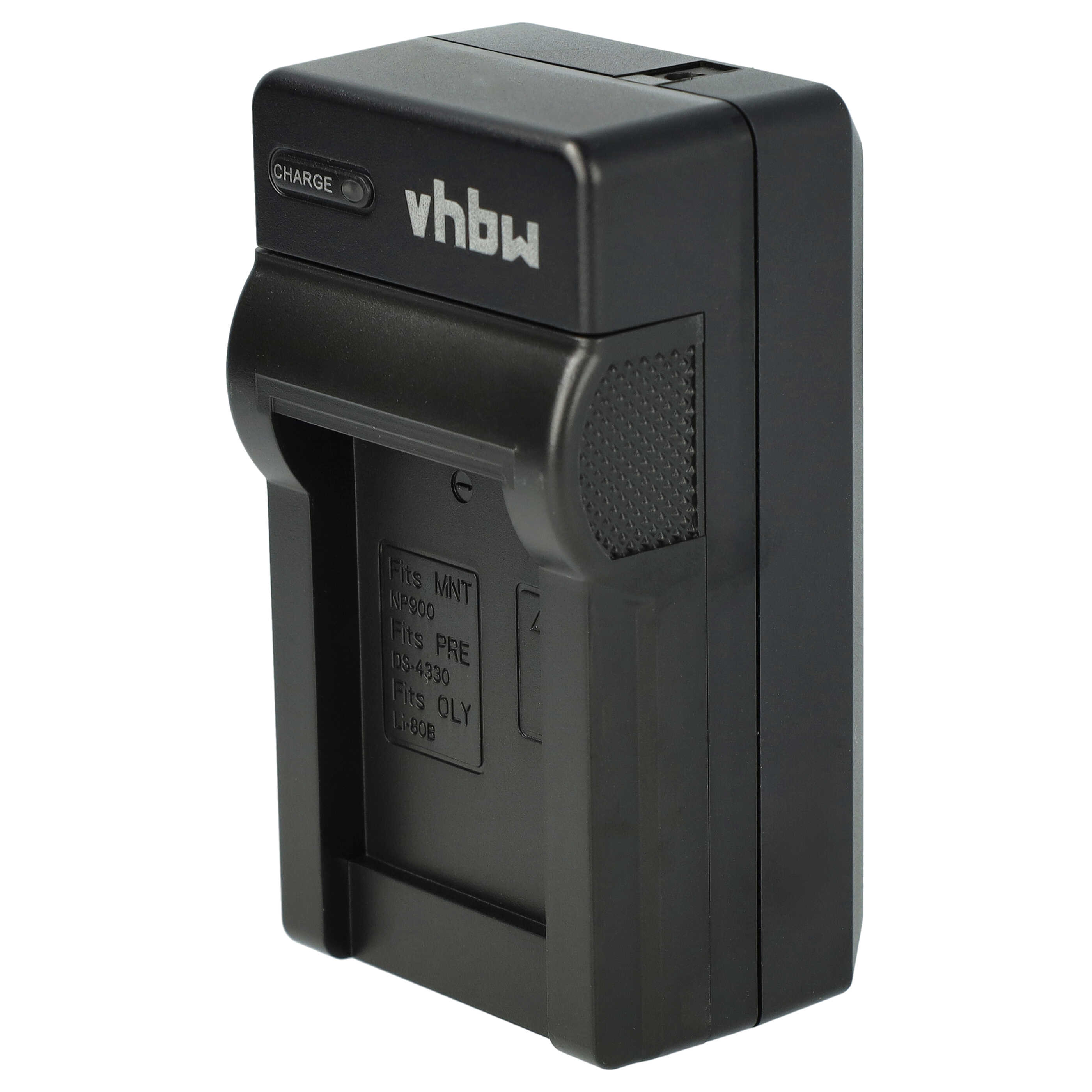 Ein schwarzes vhbw-Batterieladegerät. Es trägt das Wort „CHARGE“ und den Markennamen. Es passt für verschiedene Batteriemodelle.