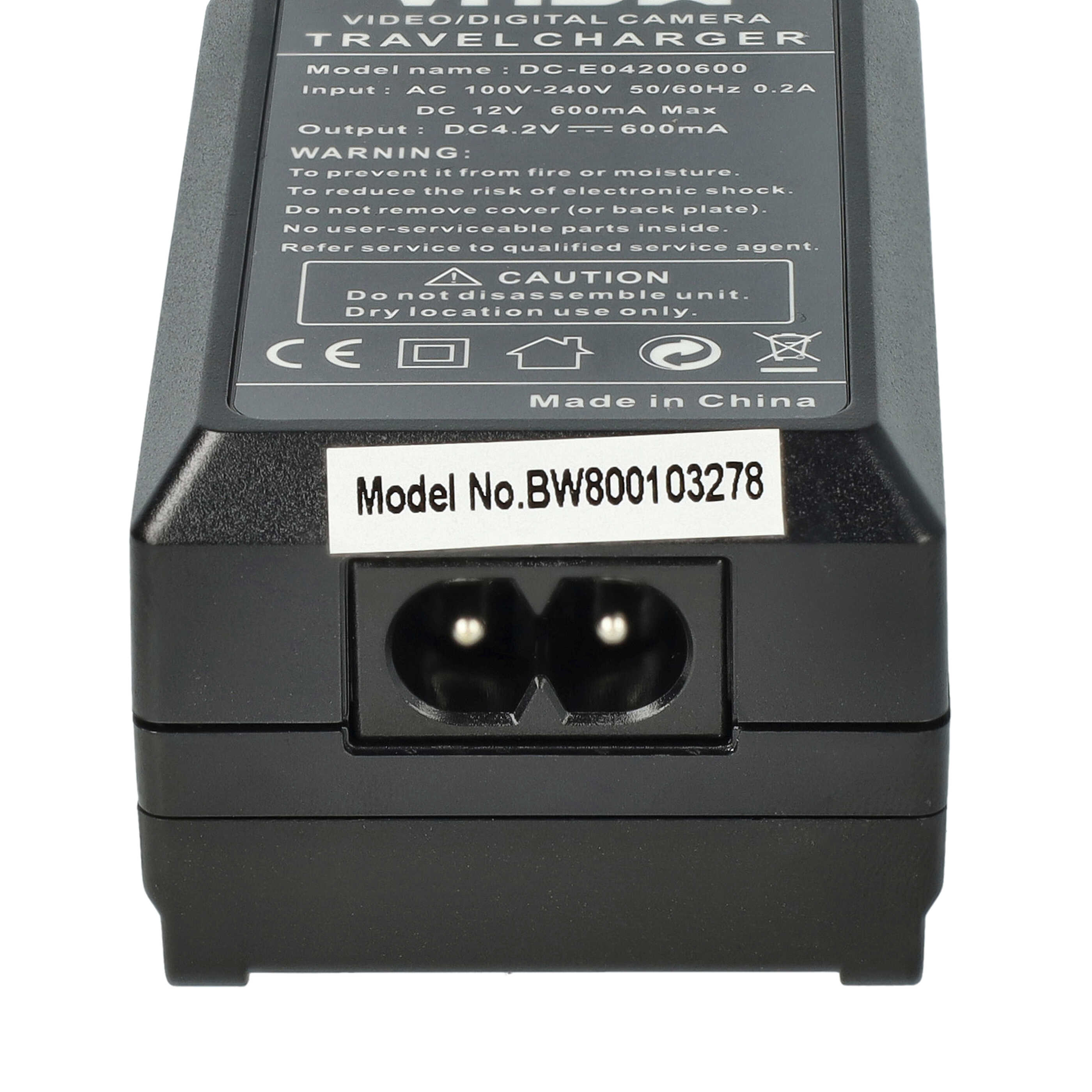 Ein schwarzes Ladegerät mit Text, Modellnummer BW800103278 und einem Stromanschluss. Hergestellt in China.