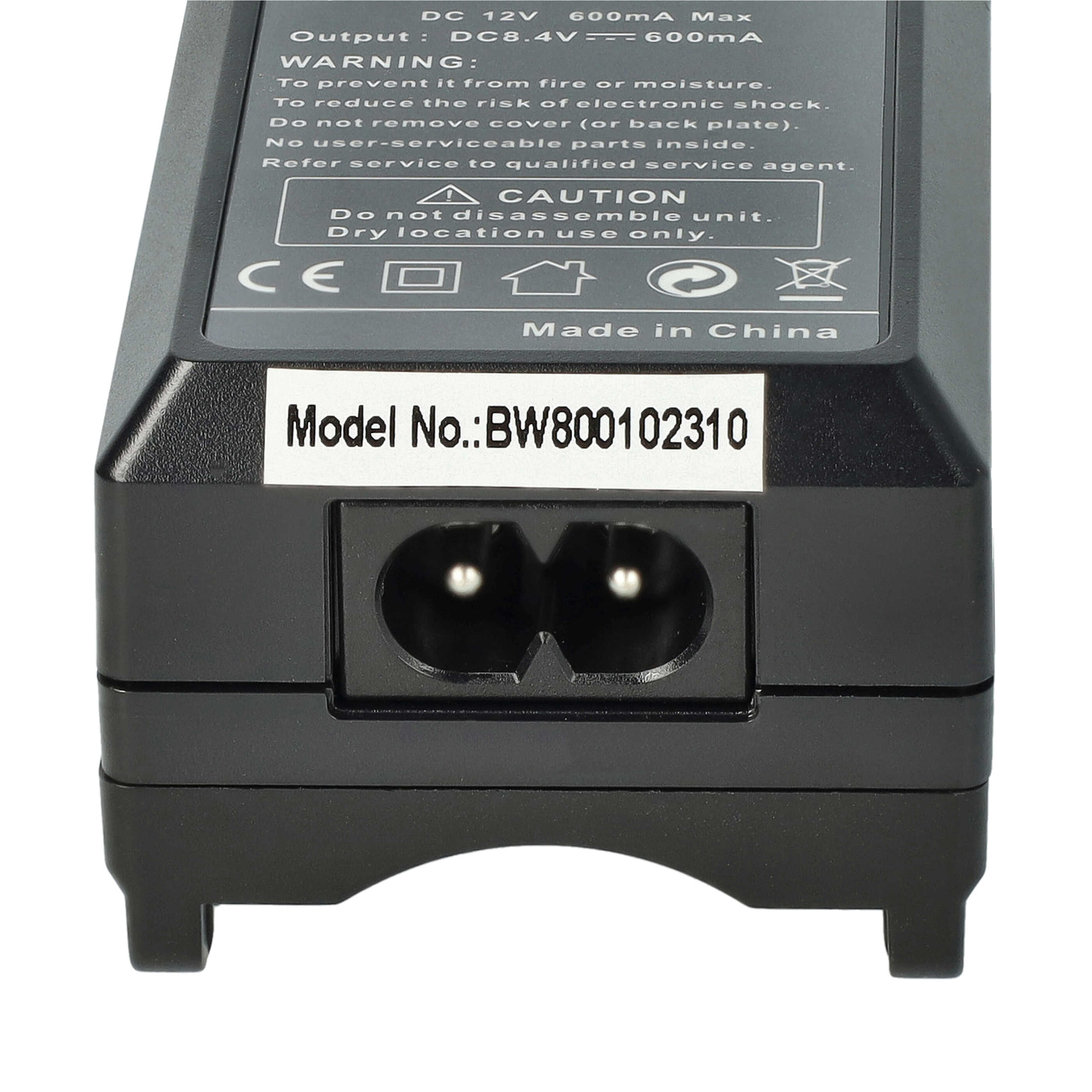Schwarzer Netzadapter mit Zweipol-Buchse. Text auf dem Adapter enthält Warnungen und die Modellnummer: BW800102310.