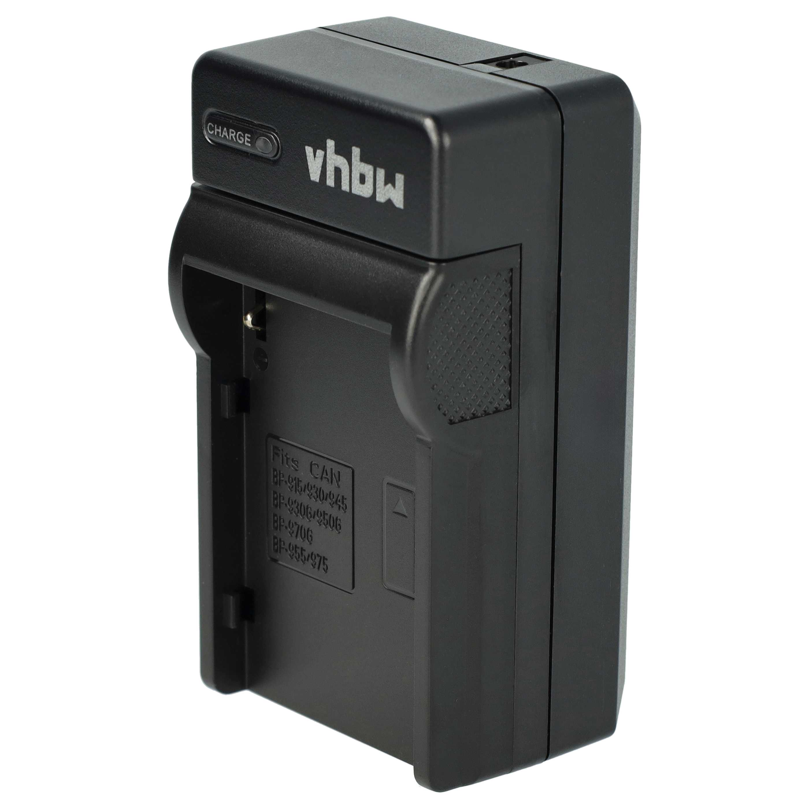 Ein schwarzes vhbw-Batterieladegerät. Es hat eine 'CHARGE'-Anzeige. Der Text auf dem Ladegerät lautet 'Fits CAN' und Modellnummern.