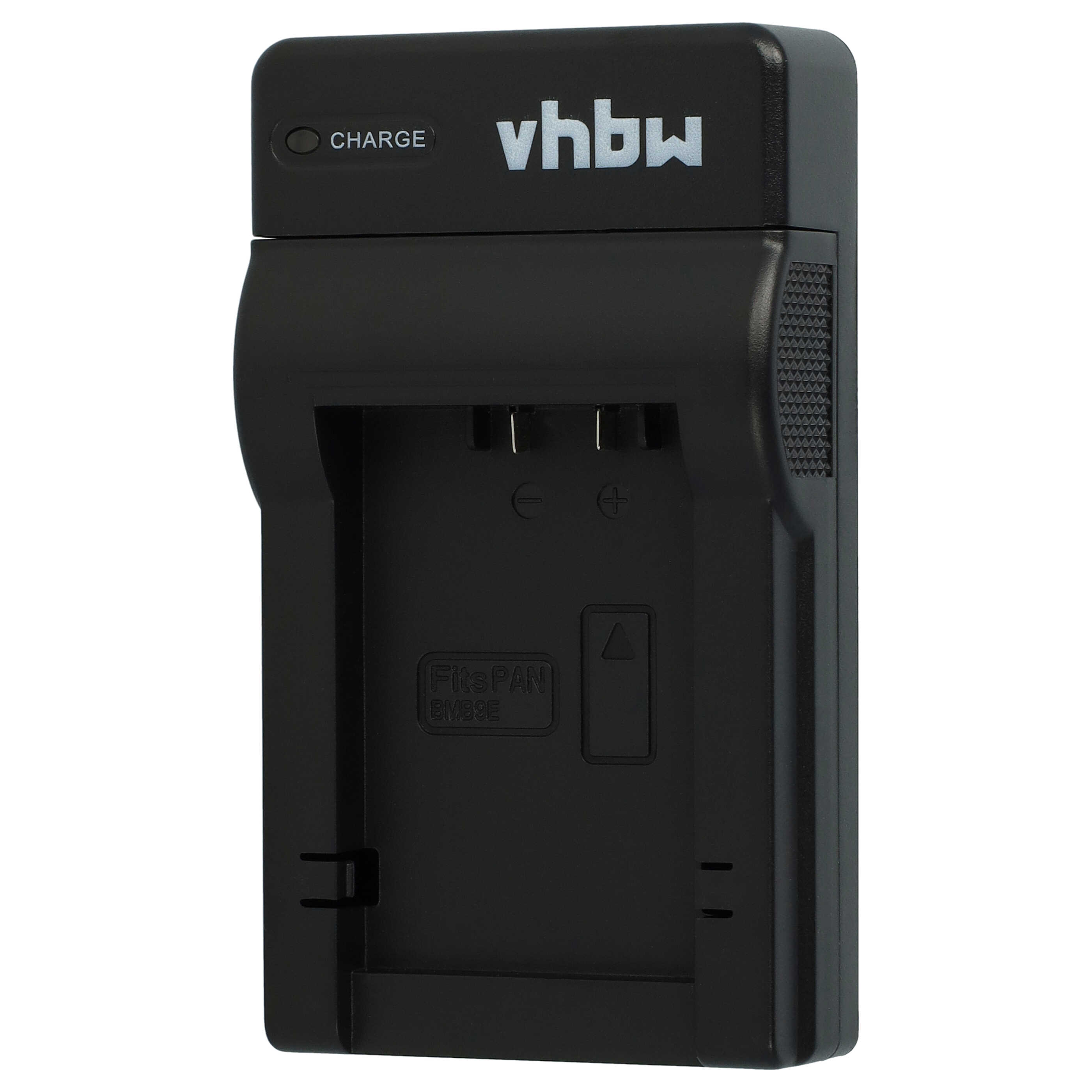 Schwarzes vhbw-Akkuladegerät. Es hat eine Ladeanzeige und das Modell passt für PAN BM9E-Akkus.