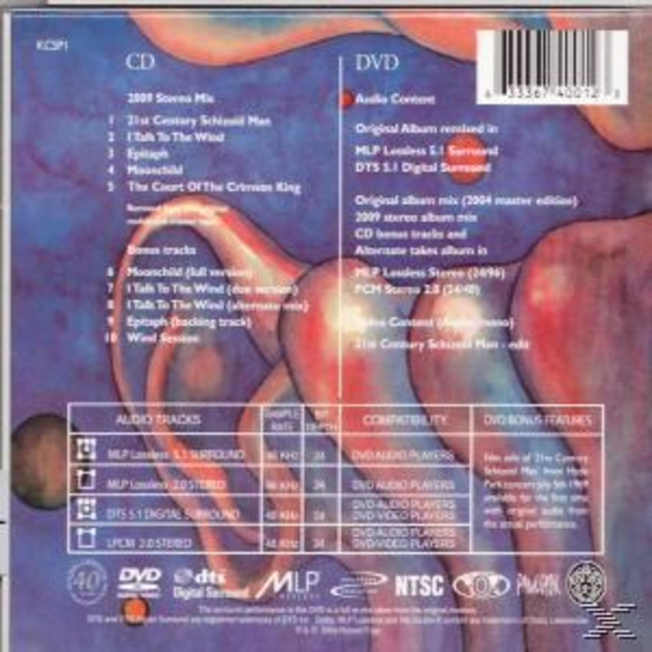 DVD-Hülle mit Titelliste, Album-Informationen und Features. Enthält CD- und DVD-Informationen mit Audio- und Bonus-Features.