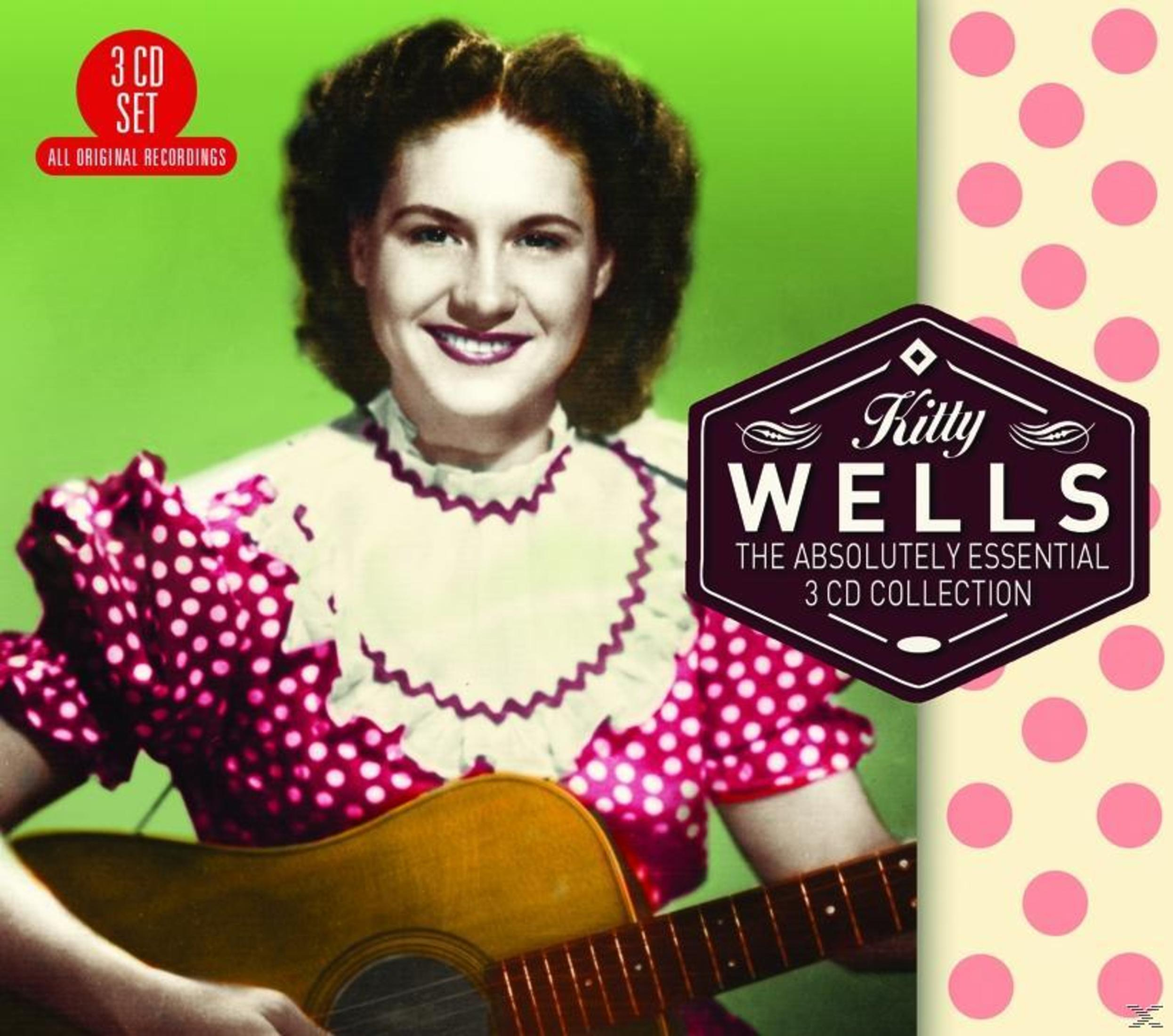 Albumcover von Kitty Wells. Sie lächelt und hält eine Gitarre. Oben befindet sich ein 3-CD-Set-Aufkleber. Auf der Seite sind Tupfen.