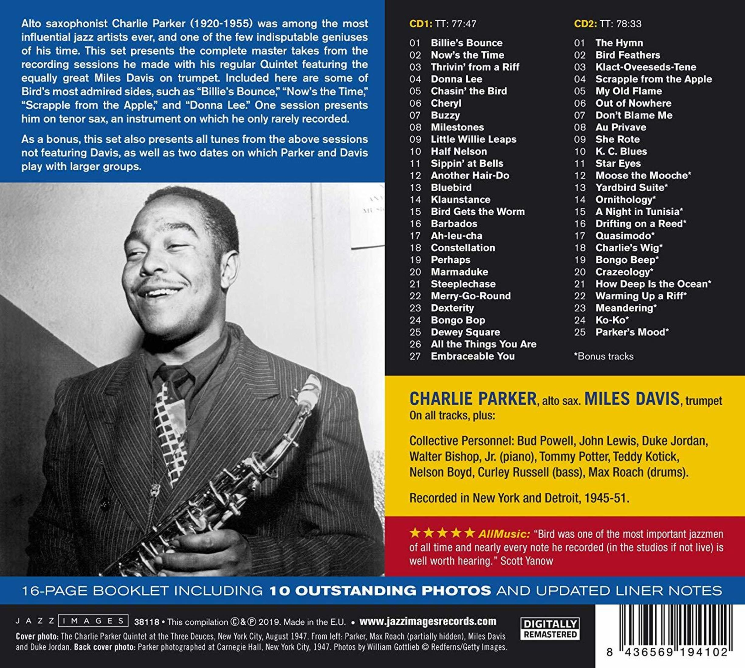 Charlie Parker Quintett, Miles Davis | COMPLETE STUDIO MASTERS - (CD ...