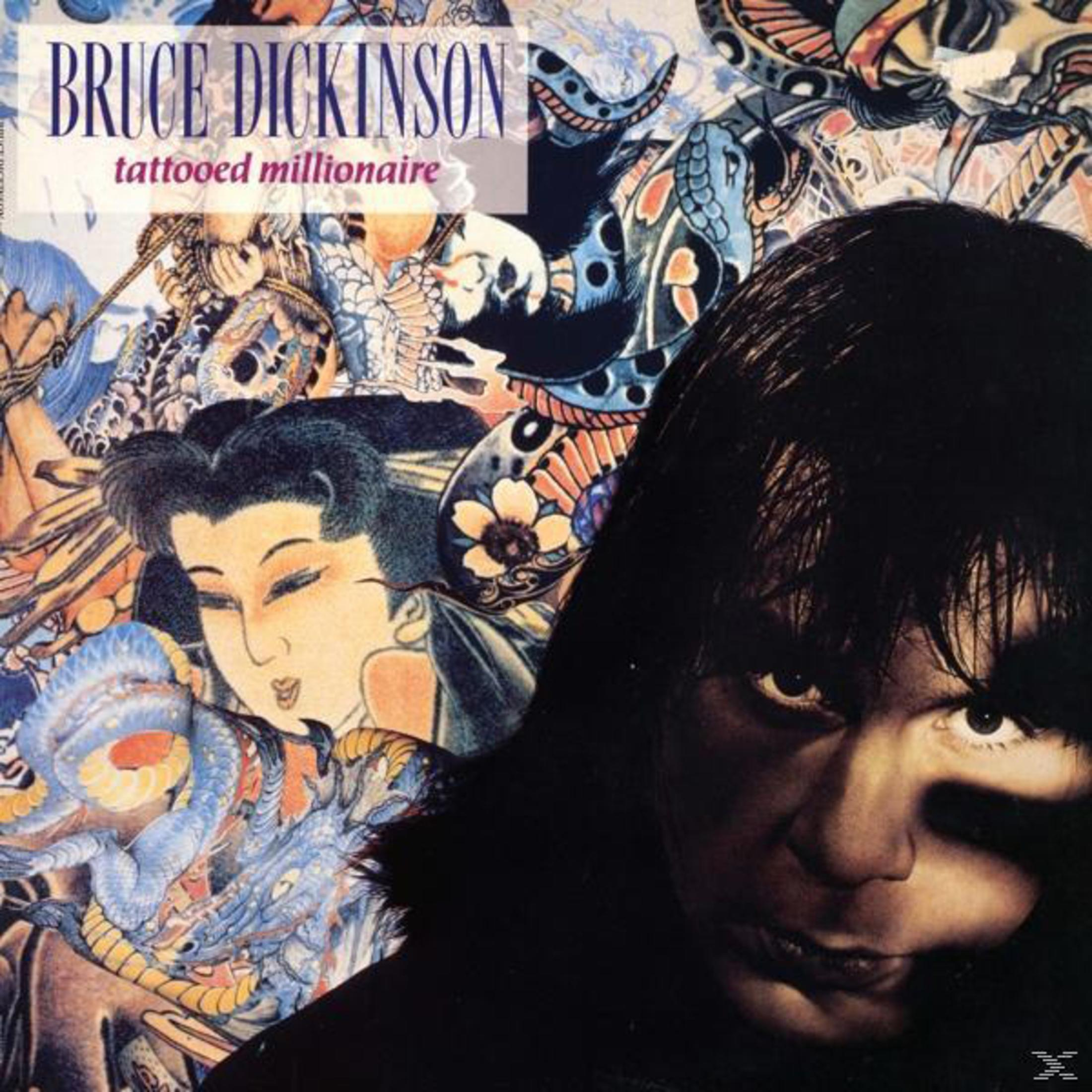 Copertina dell'album con il volto di Bruce Dickinson e arte del tatuaggio giapponese. Il titolo recita 'Bruce Dickinson tattooed millionaire'.