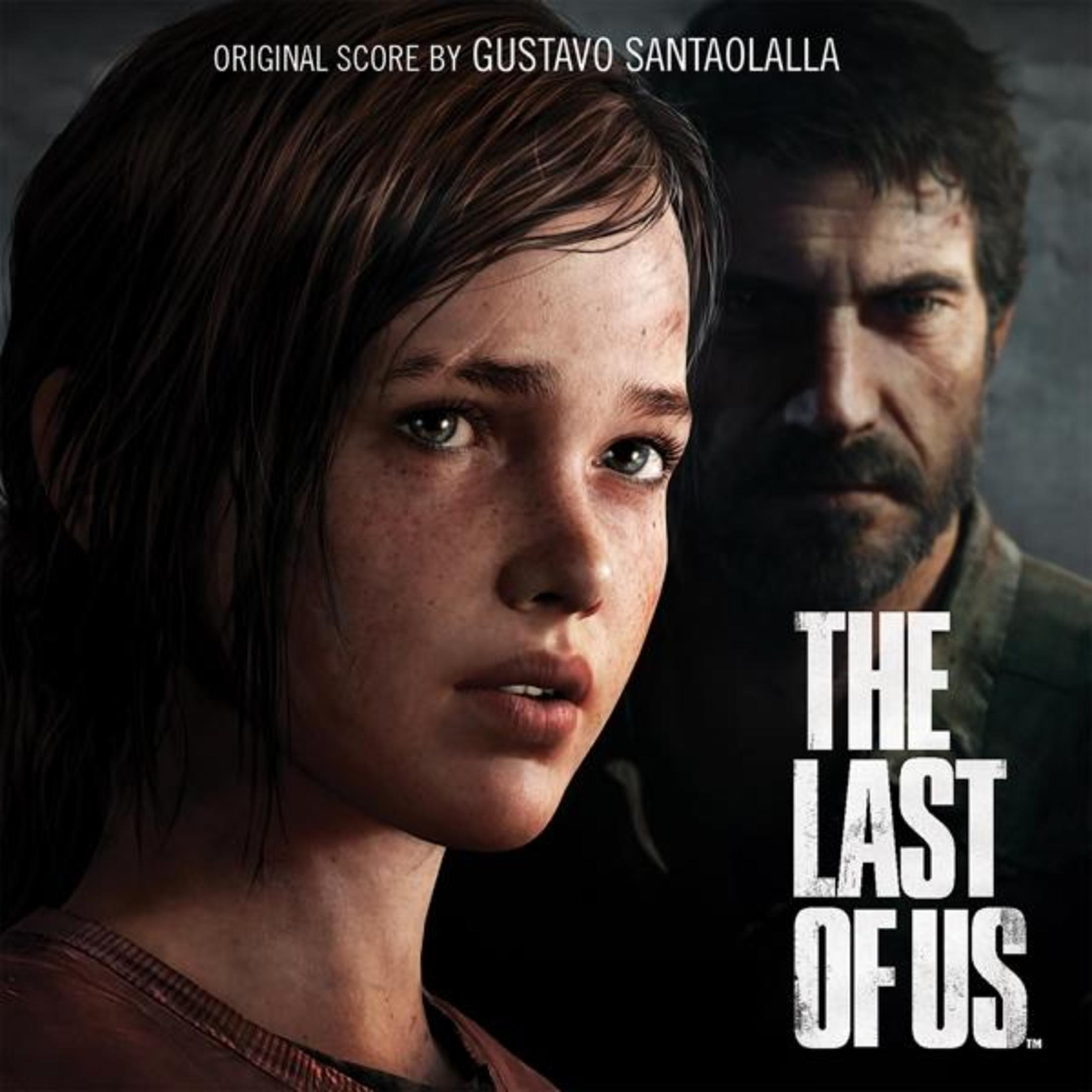 Copertina di "The Last of Us". Sono raffigurati una giovane donna e un uomo, con il titolo del gioco a grandi lettere bianche.