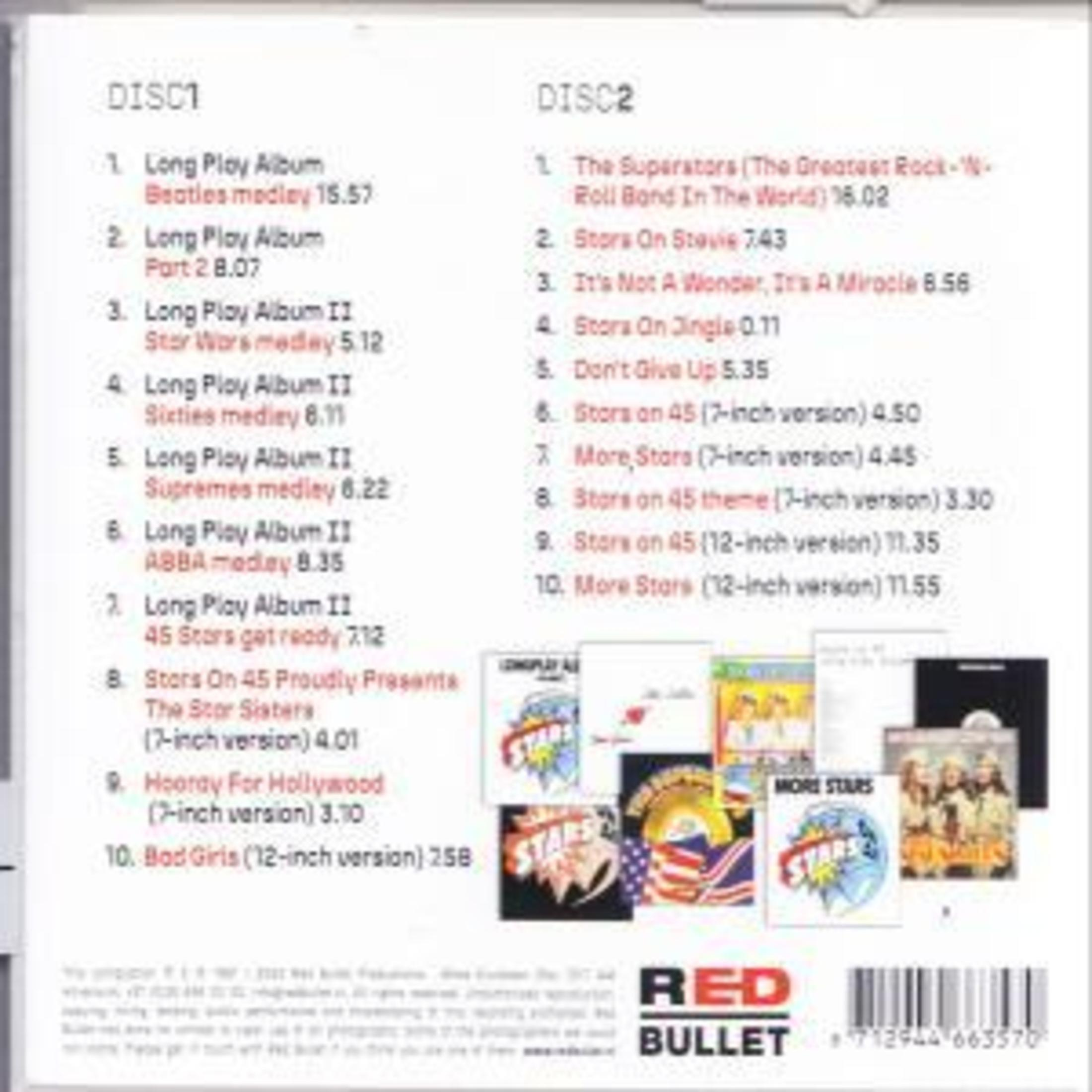 CD-Cover mit Titellisten für zwei Discs, 'Disc 1' und 'Disc 2'. Albumcover und das Red Bullet-Logo sind ebenfalls sichtbar.