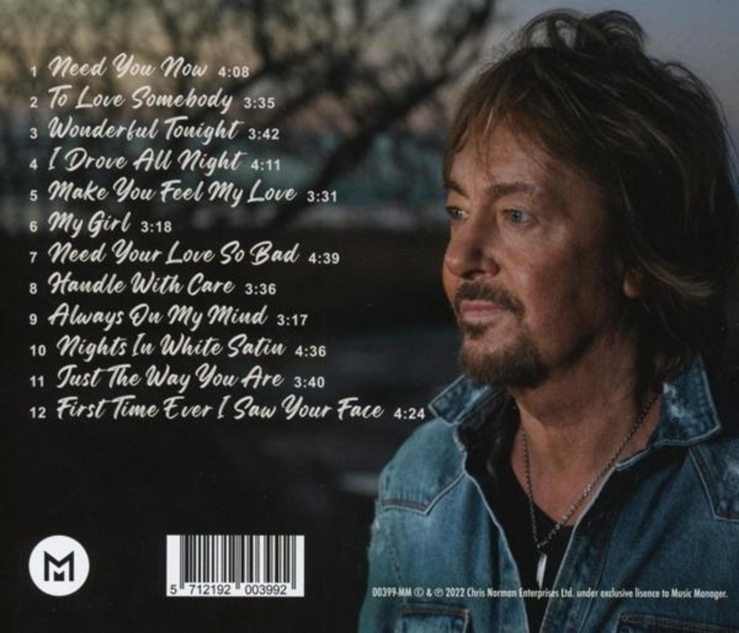 CD-Cover mit Porträt eines Mannes. Songtitel sind aufgelistet. Der Mann trägt eine Jeansjacke und eine Halskette.