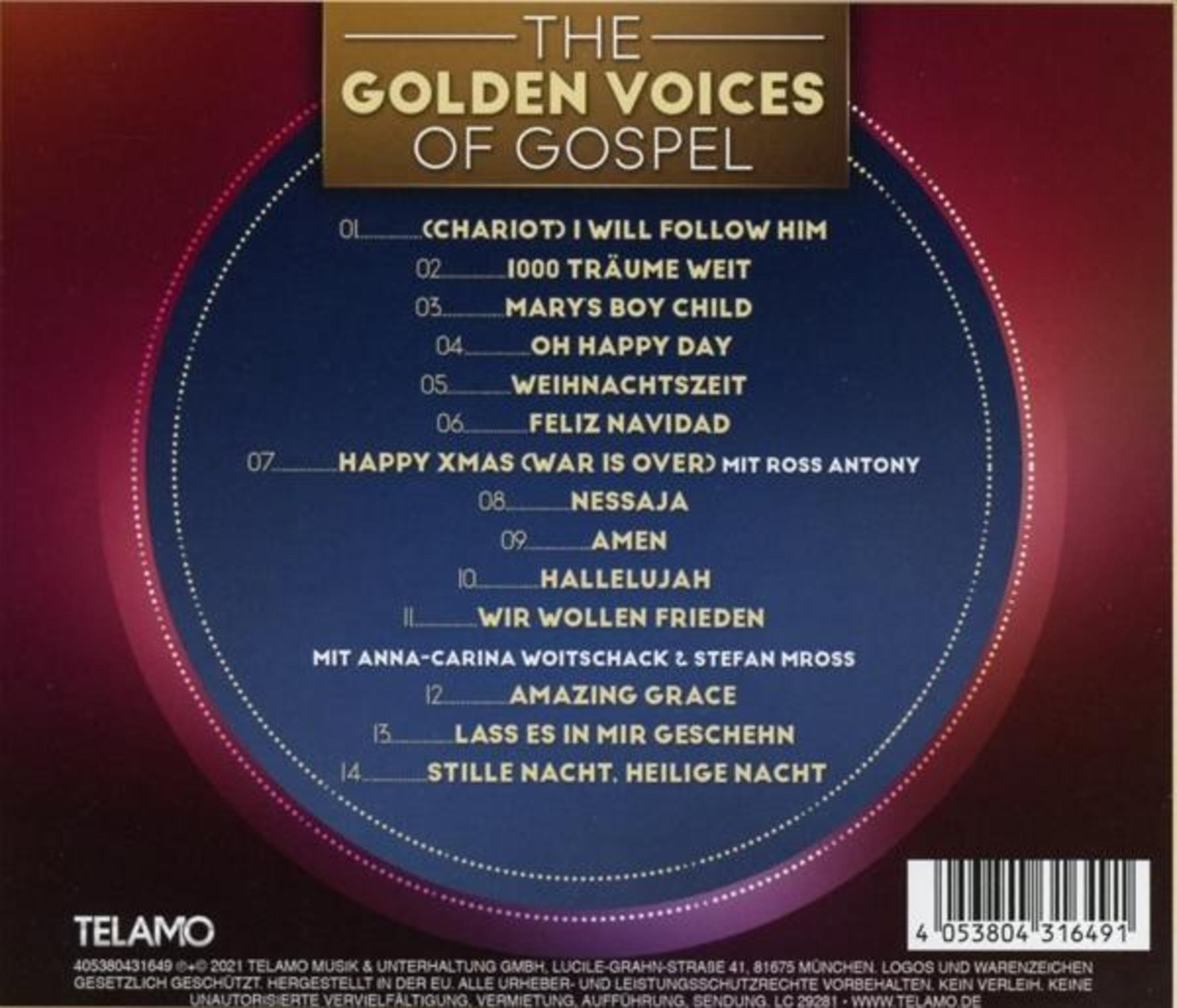 Albumcover mit goldenem Titel und Titelliste. Der Hintergrund ist dunkelblau und rot.