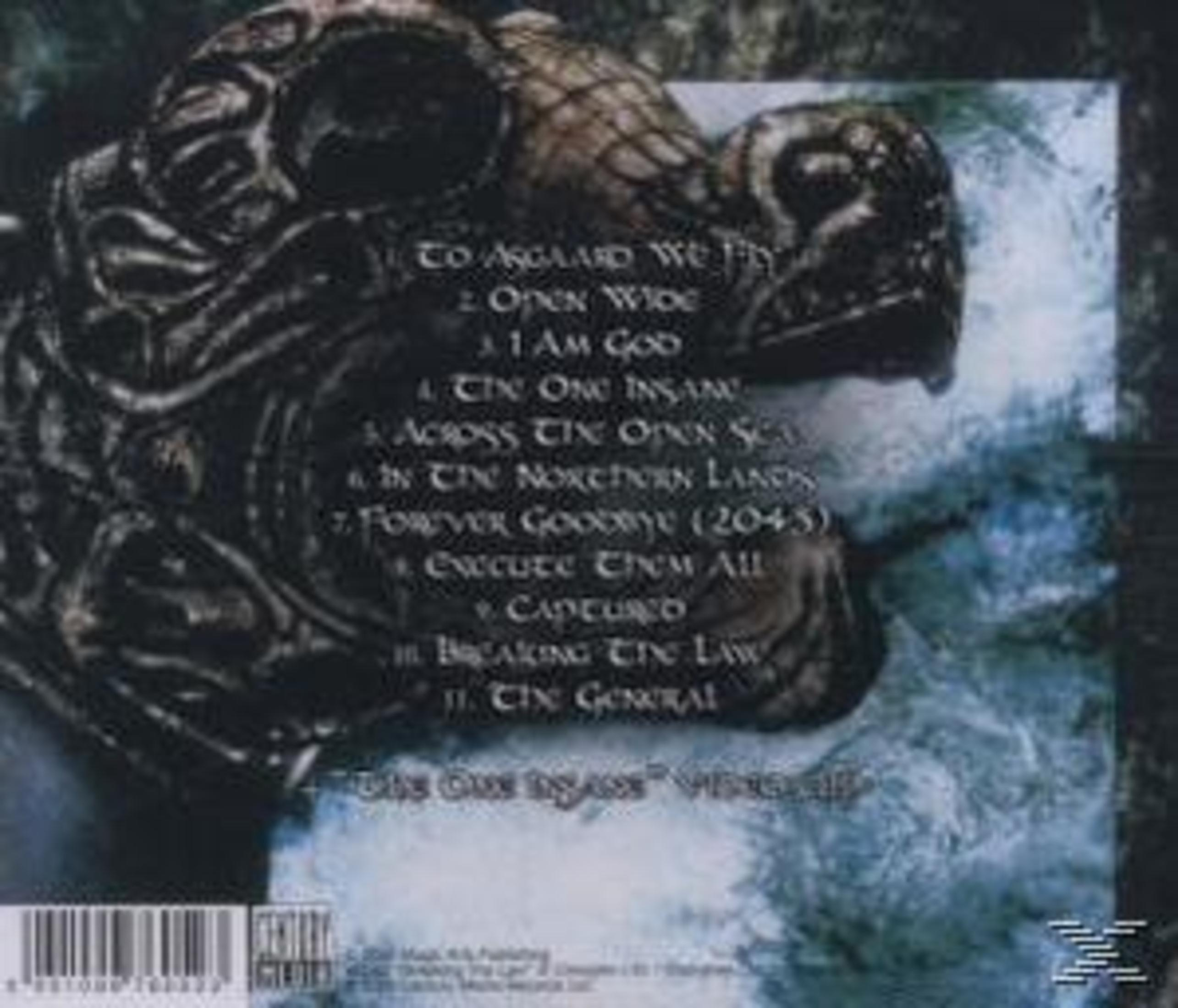 Albumcover mit dunklem, strukturiertem Hintergrund, Songtiteln und einer drachenartigen Figur. Der Titel lautet 'The One Insignis'.
