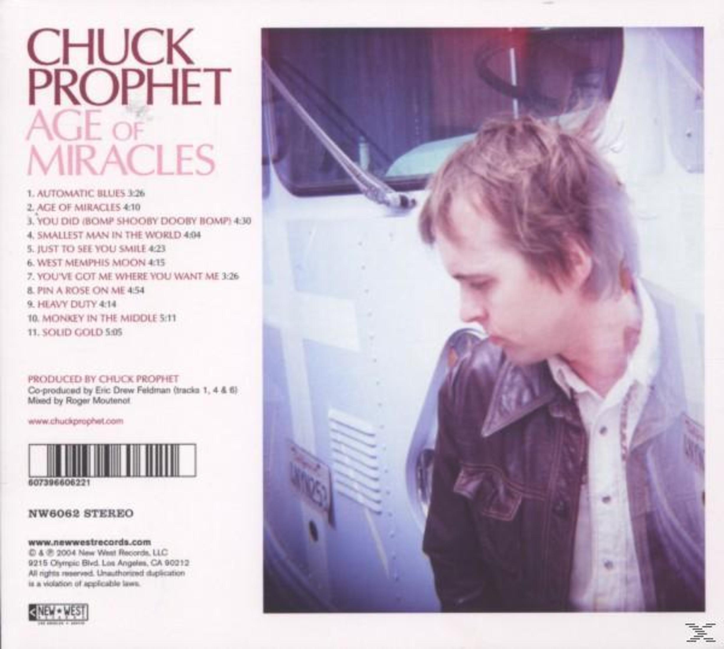 Albumcover zeigt Chuck Prophet in Lederjacke. Text enthält Albumtitel, Titelliste und Produktionscredits.