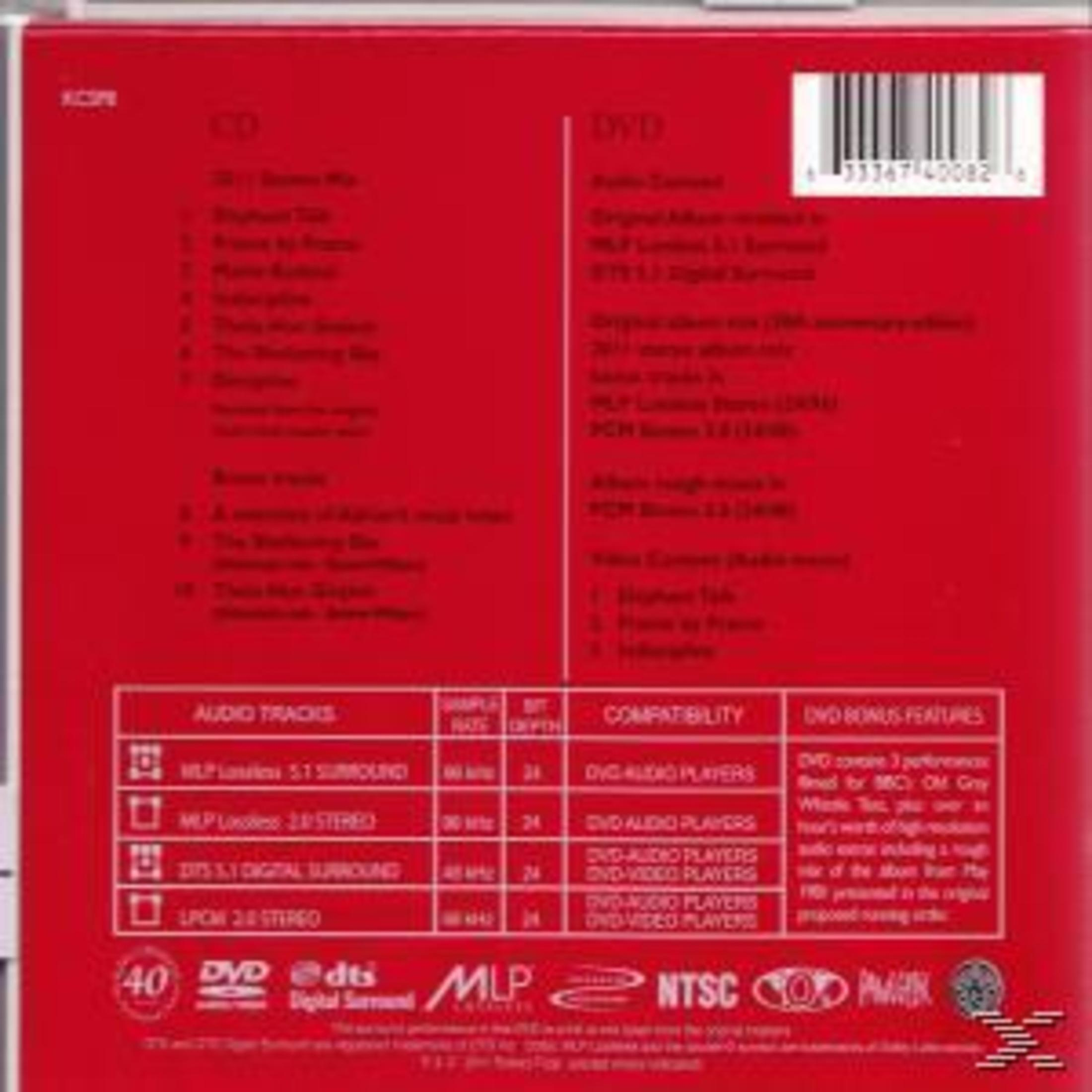 Red DVD case with track listings, compatibility information, and bonus features. Includes the MLP logo and a barcode.
