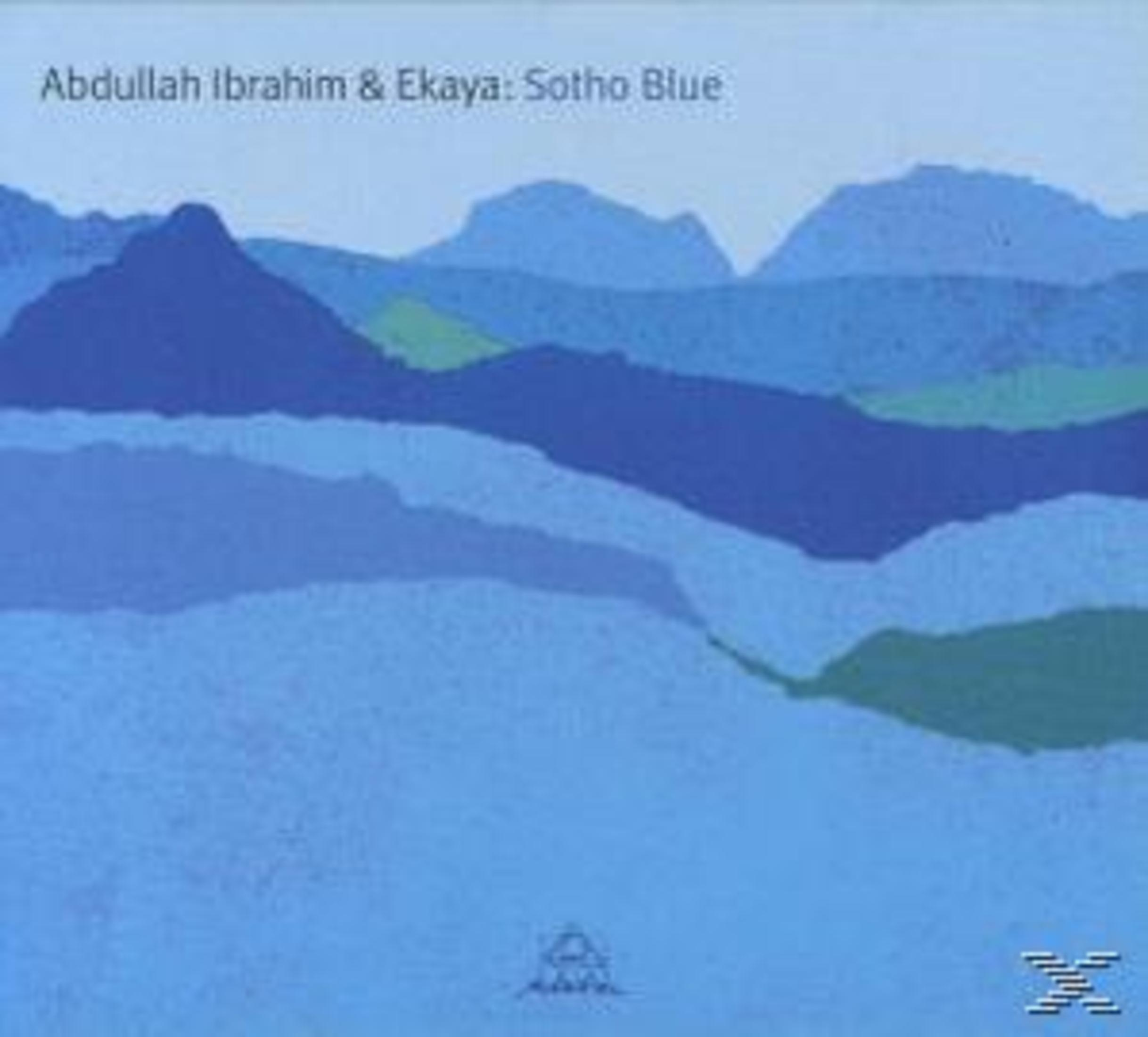 Albumcover: Blaue Landschaft mit Bergen. Oben steht: Abdullah Ibrahim & Ekaya: Sotho Blue. X-Logo unten rechts.