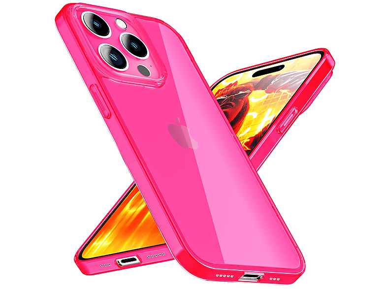 Funda NALIA Neón Para IPhone 17 Pro Max, Transparente Con Acabado Vibrante, Protección De Lente Y Tacto Antideslizante, Marca Alemana