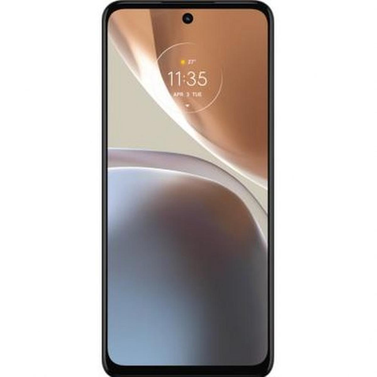 Smartphone con cornice nera. Lo schermo mostra l'ora 11:35, 3 aprile. Lo sfondo ha un gradiente chiaro-scuro.
