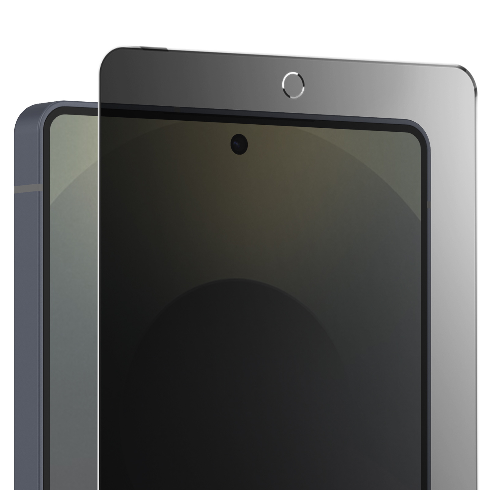 Sono mostrati due tablet con schermi scuri. Uno è davanti all'altro. Quello anteriore ha una fotocamera e un sensore di luce.