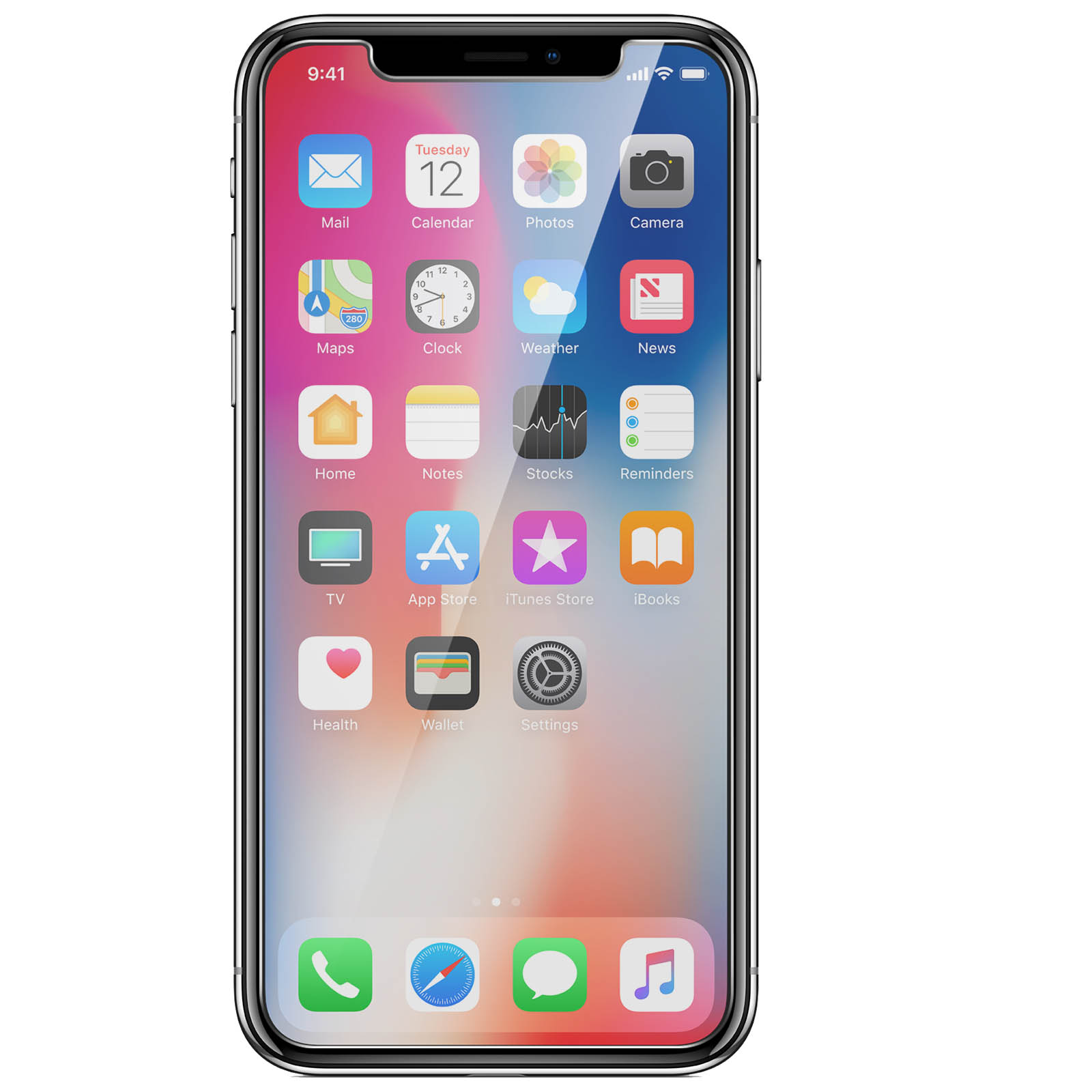 Uno smartphone mostra icone di app sullo schermo, tra cui Mail, Calendario, Foto, Fotocamera e altre. L'ora è 9:41.