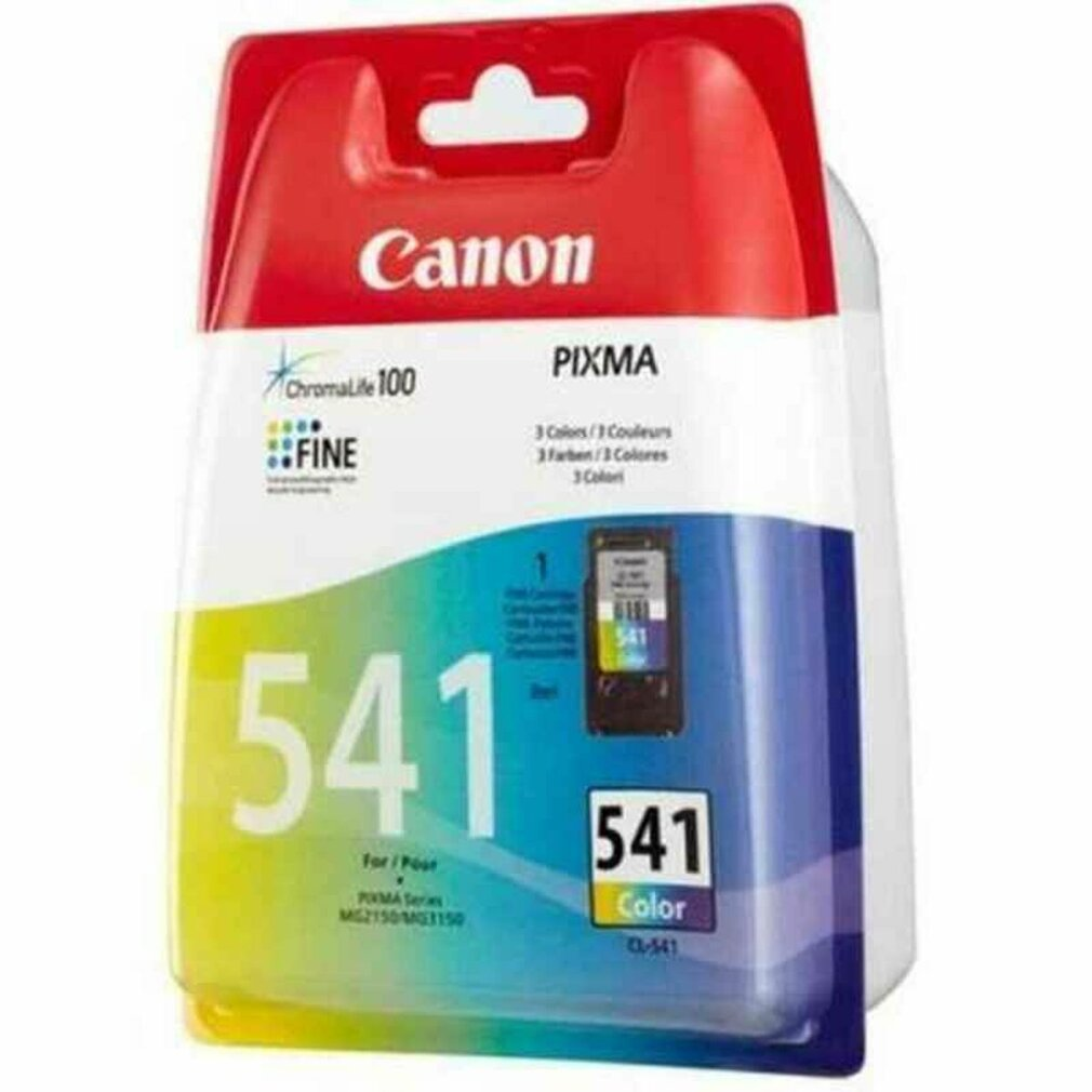 Cartuccia d'inchiostro a colori Canon PIXMA 541. Confezione rossa e bianca con dettagli del prodotto e 541 stampato. Contiene la cartuccia.