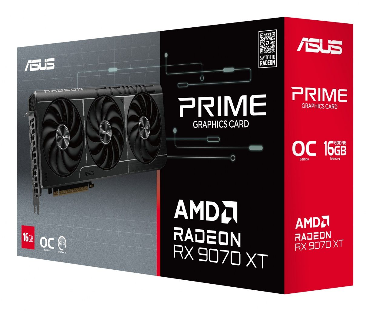 ASUS Prime Radeon RX 9070 XT 16 GB GDDR6 OC, SCHEDA GRAFICA, 16 GB