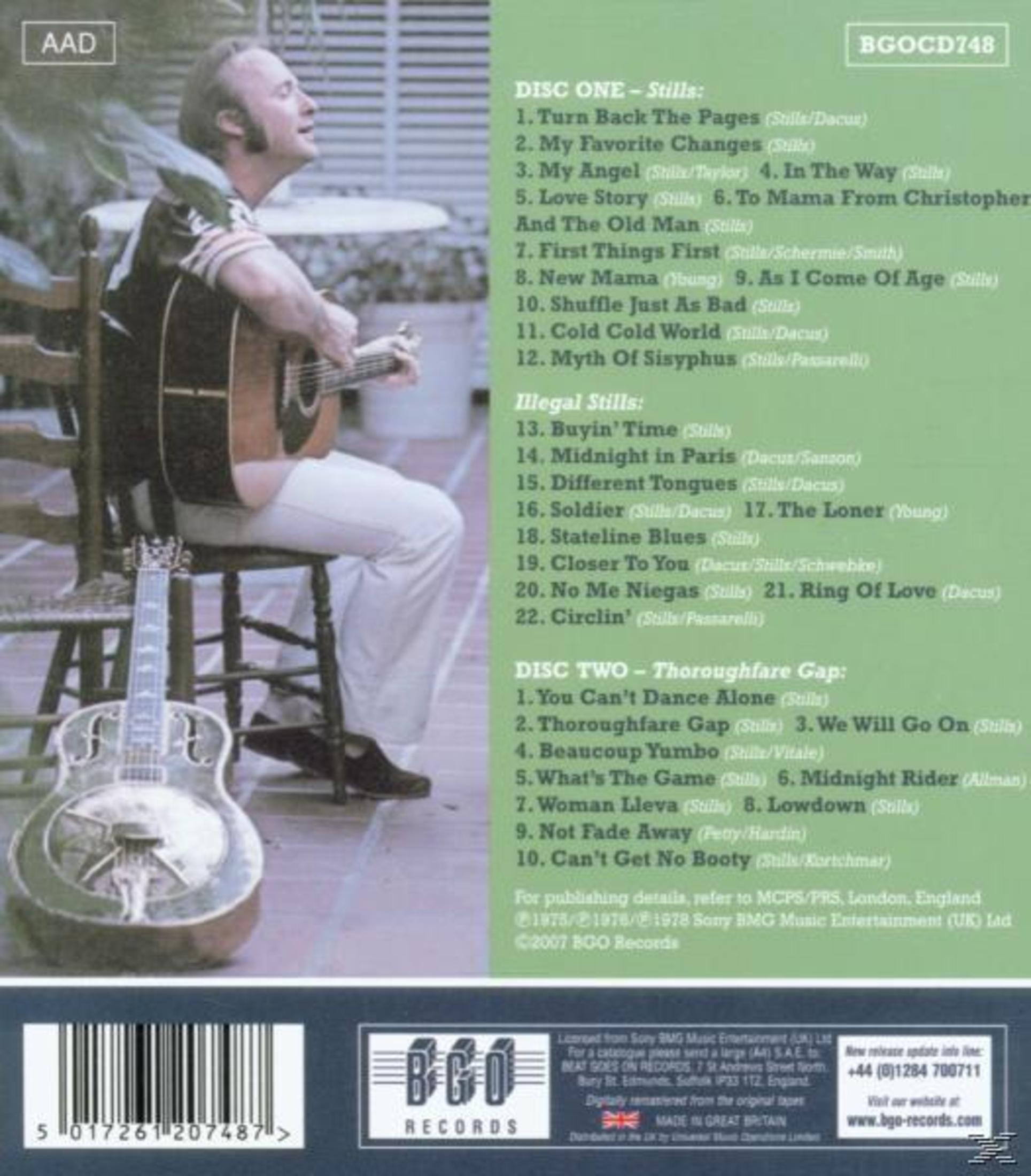 Albumcover mit einem Mann, der Gitarre spielt. Dahinter eine silberne Gitarre. Text listet Songs und Plattenlabel-Informationen.