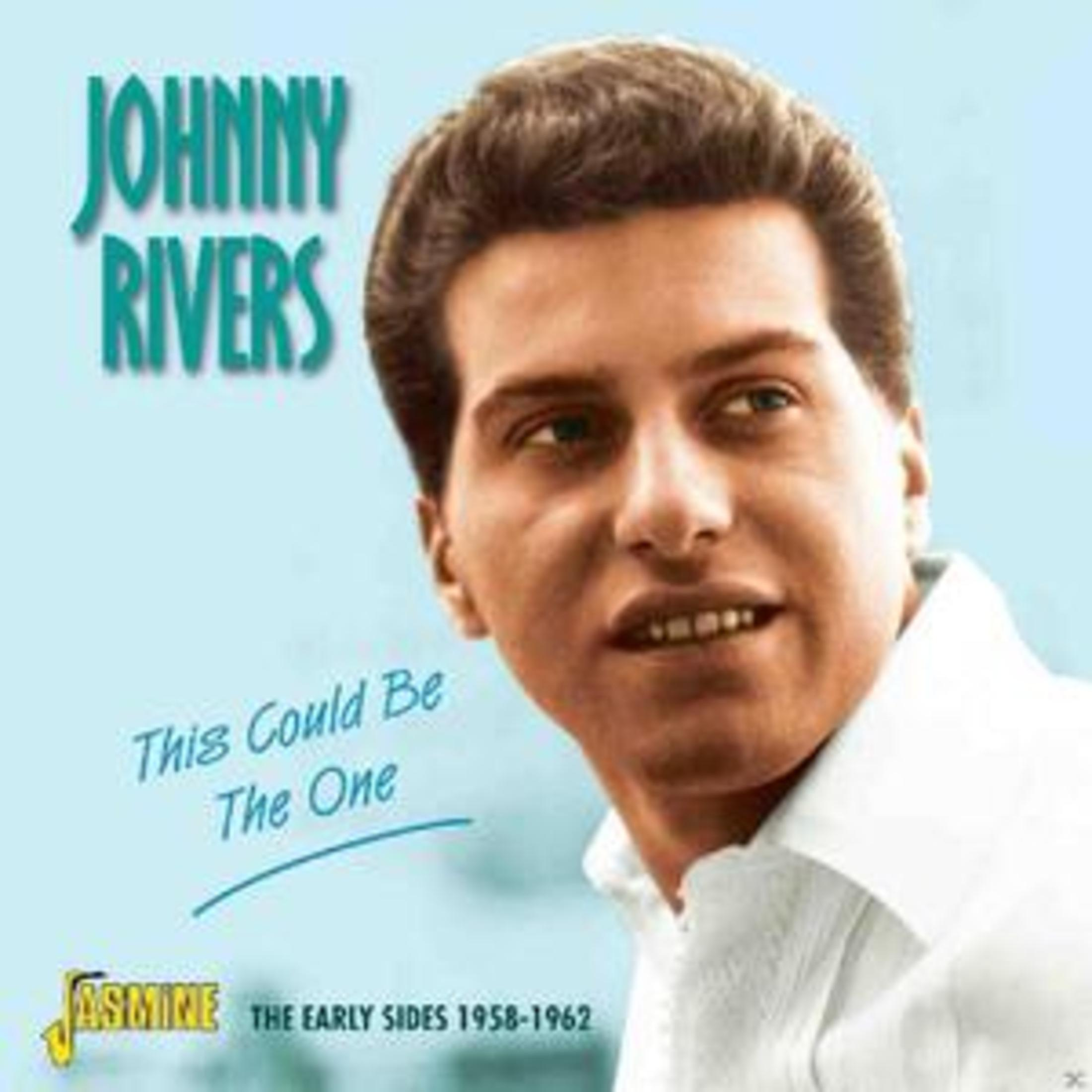 Albumcover: Johnny Rivers. Titel: This Could Be The One. Hintergrund: hellblau. Vordergrund: Mann im weißen Hemd lächelnd.