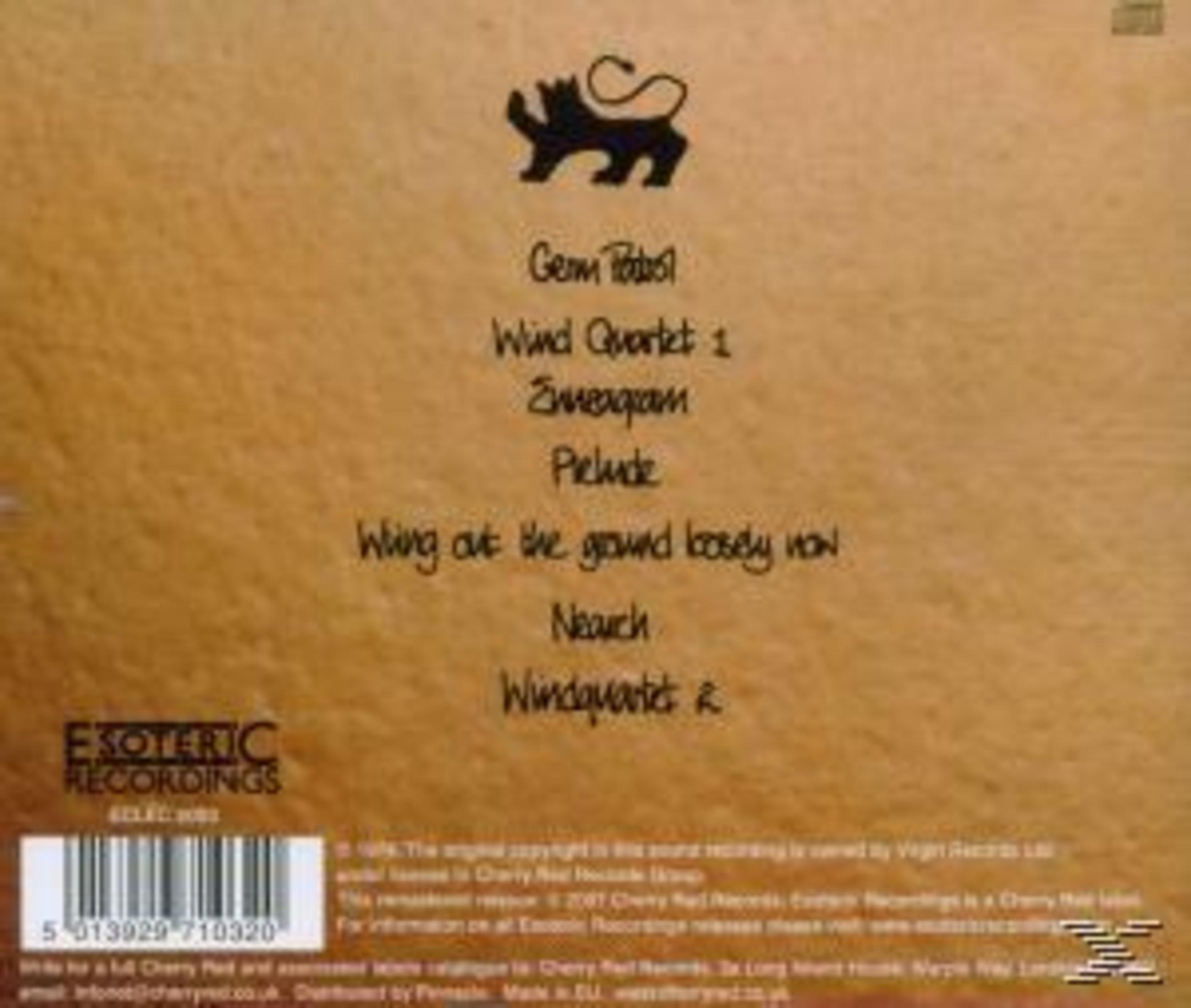 Braunes Albumcover mit schwarzem Text und Logo. Text enthält den Künstler, Albumtitel und Titelliste. Barcode unten.