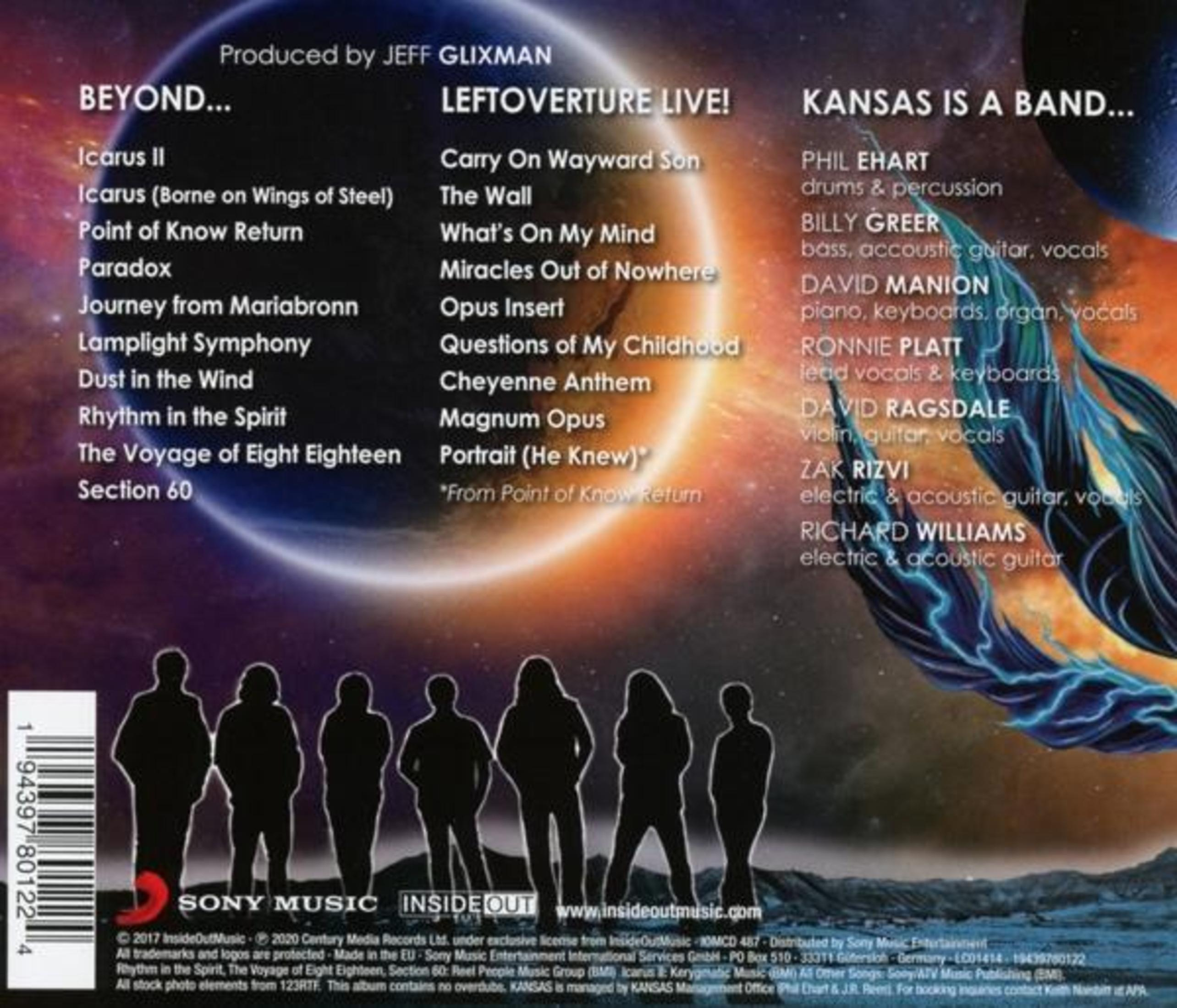 Albumcover mit Bandnamen, Songtiteln und Bandmitgliedern. Silhouettenfiguren unten.