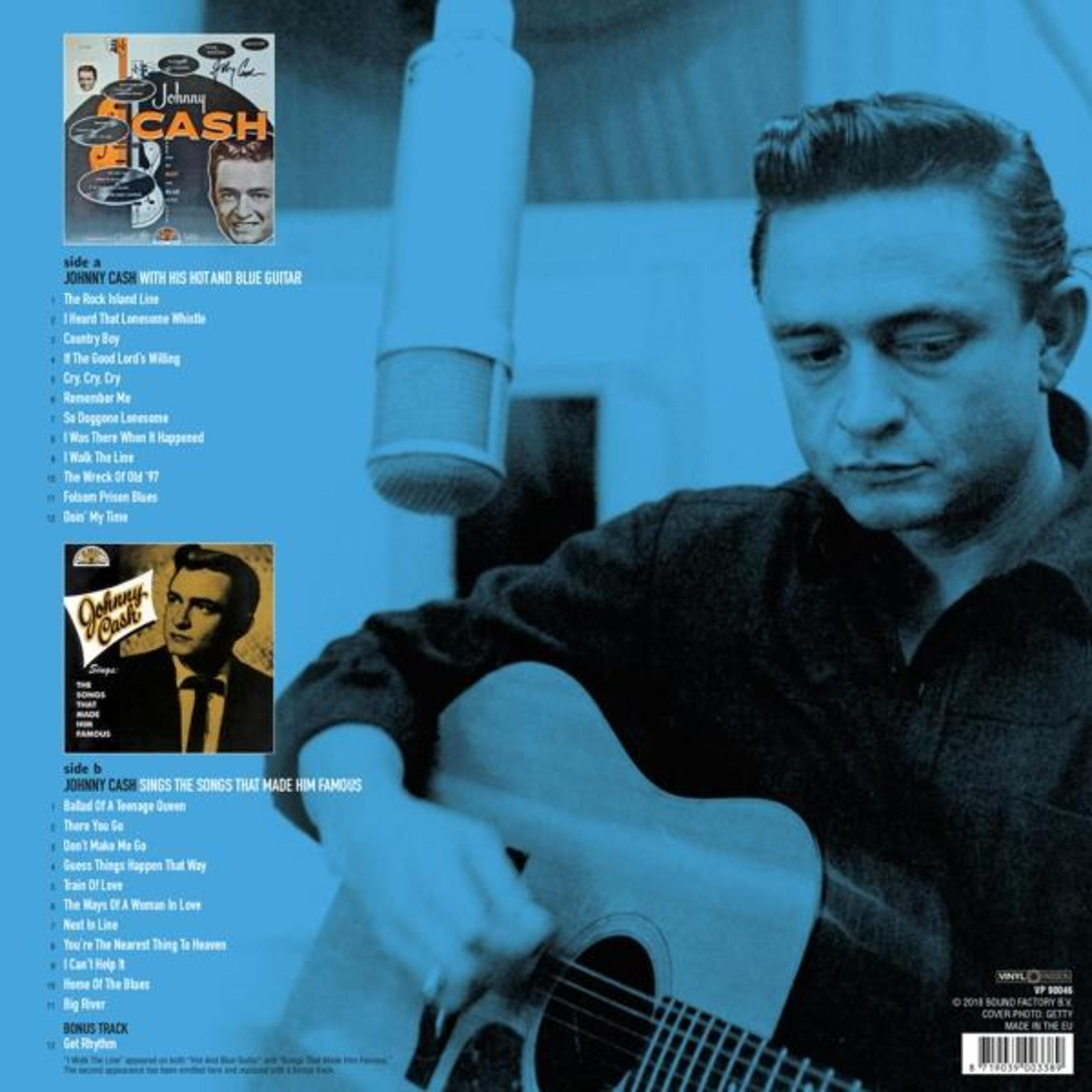 Johnny Cash Albumcover. Cash spielt Gitarre, mit sichtbarer Titelliste.