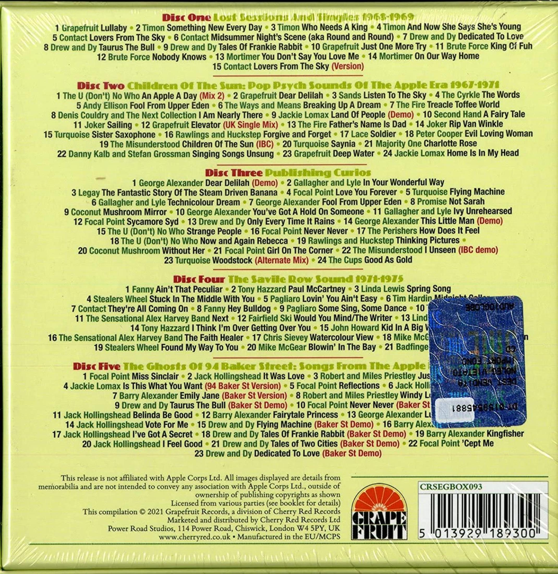 Albumcover met tracklists en een logo. De titel luidt 'Disc One Lost Sessions' en 'Disc Two Children of the Sun'.