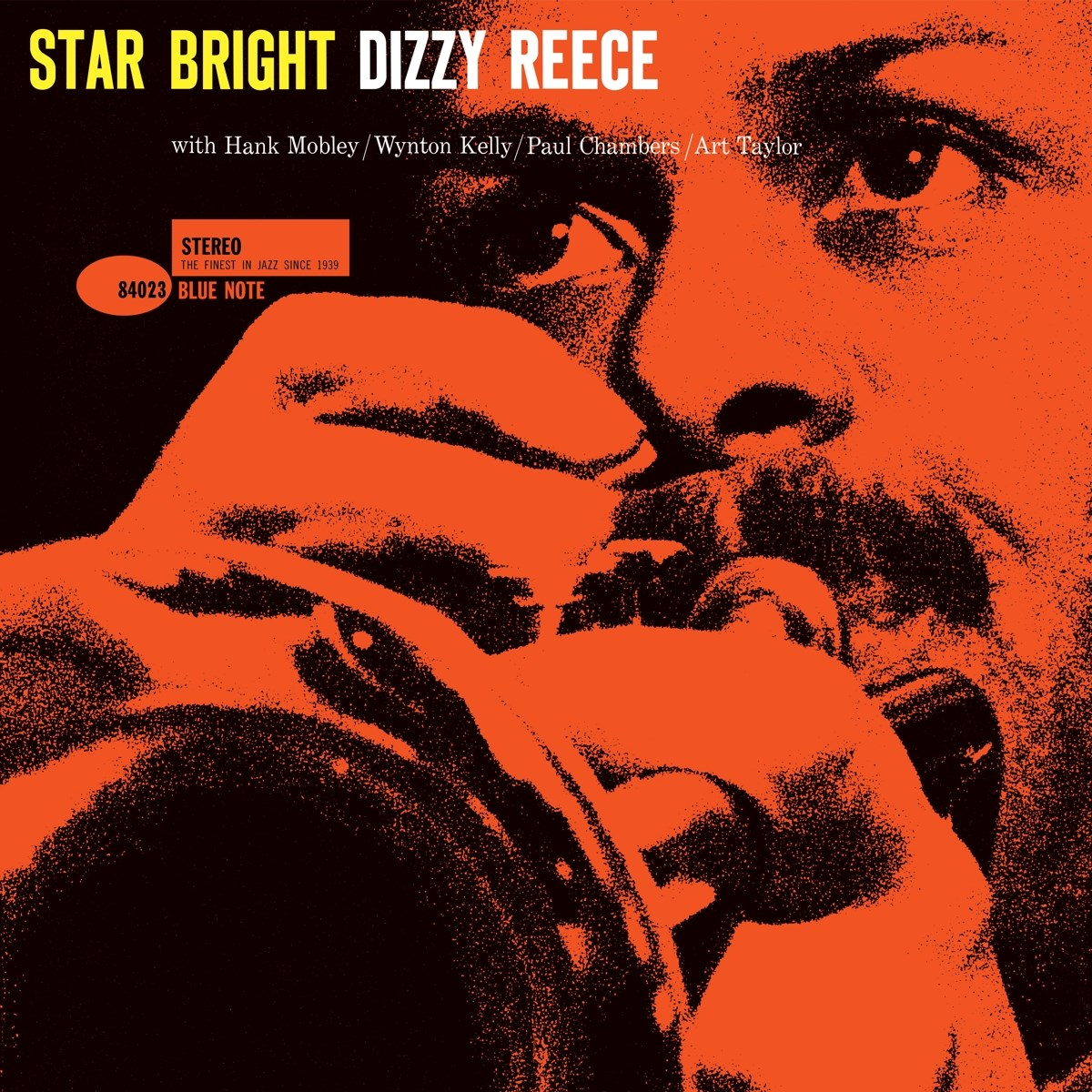 Copertina dell'album con design arancione e nero. Titolo: Star Bright Dizzy Reece. Immagine di una persona che suona uno strumento a fiato. Logo Blue Note.